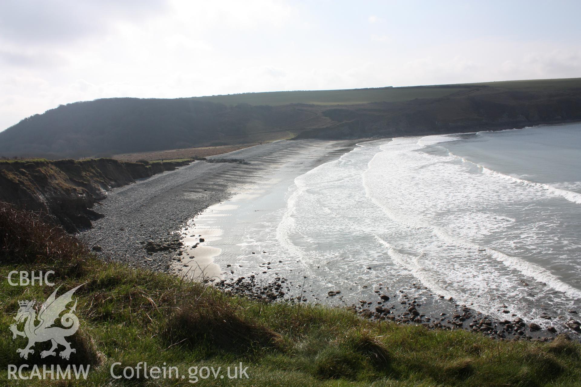 View across Abermawr from the All Wales Coast path (from north looking south)