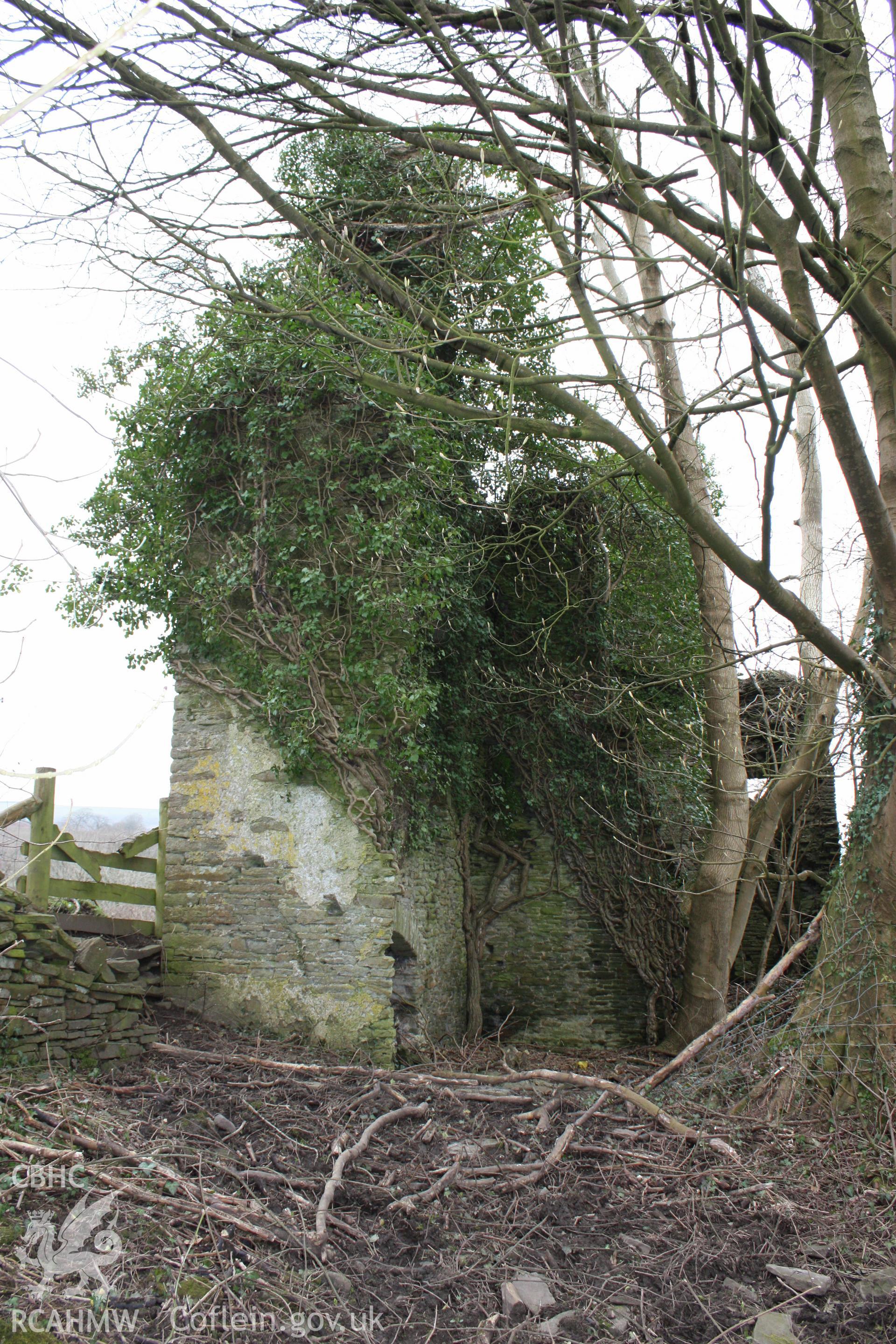 Plas y Bettws, Bridgend. West gable end of manor house.