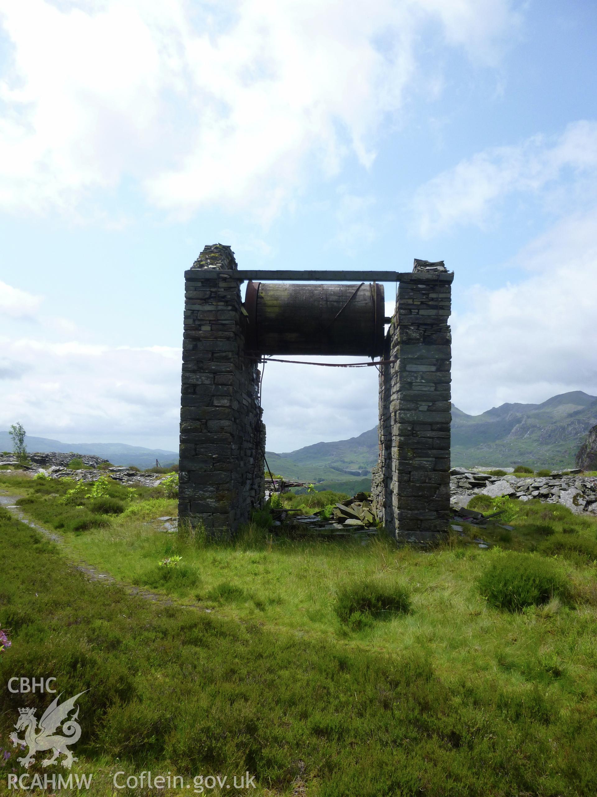 Incline Drum House, Floor 0, Diffwys Slate Quarry. View looking south-west.