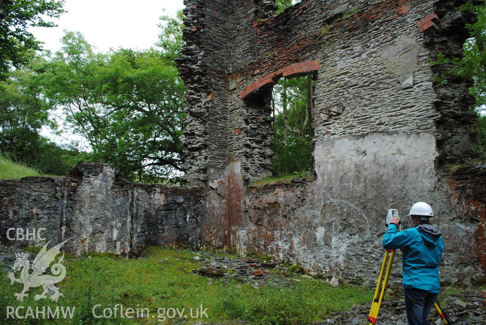 Interior of machine room looking north-east to demolished external wall.