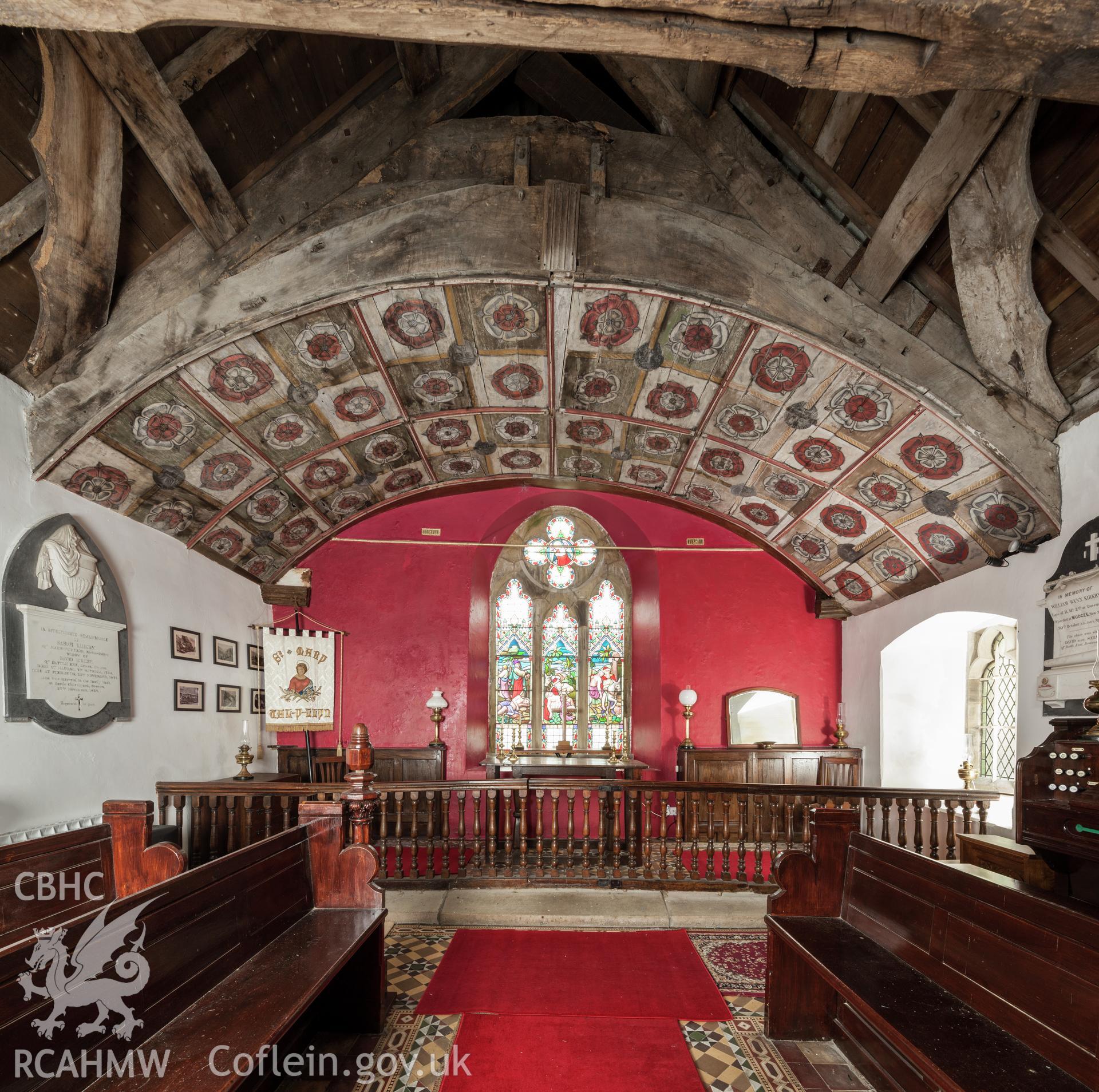 Painted barrel vault over chancel