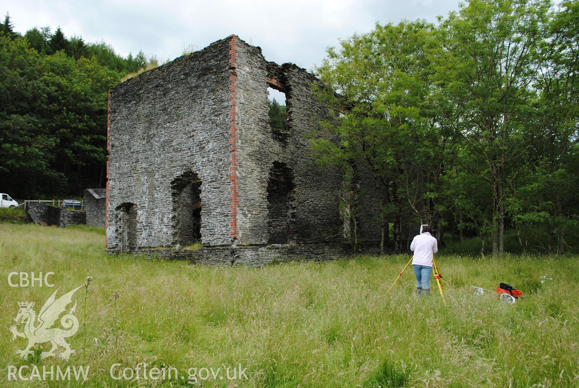 Exterior view of machine room and attached store from the south.