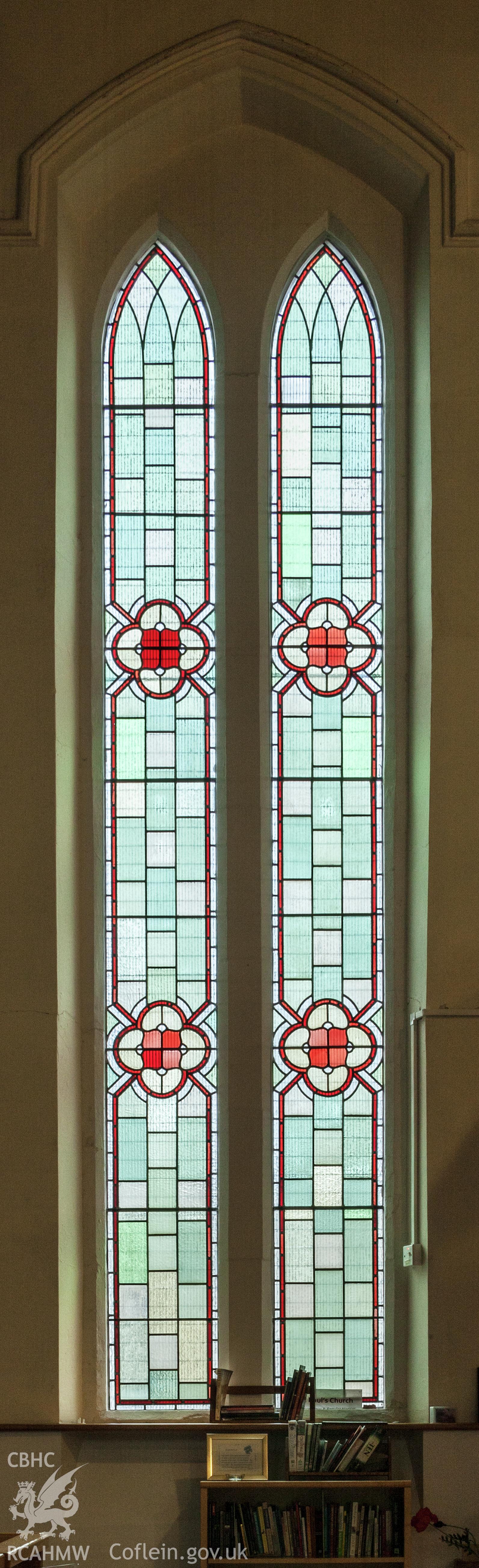 Example of stained glass in lancet windows