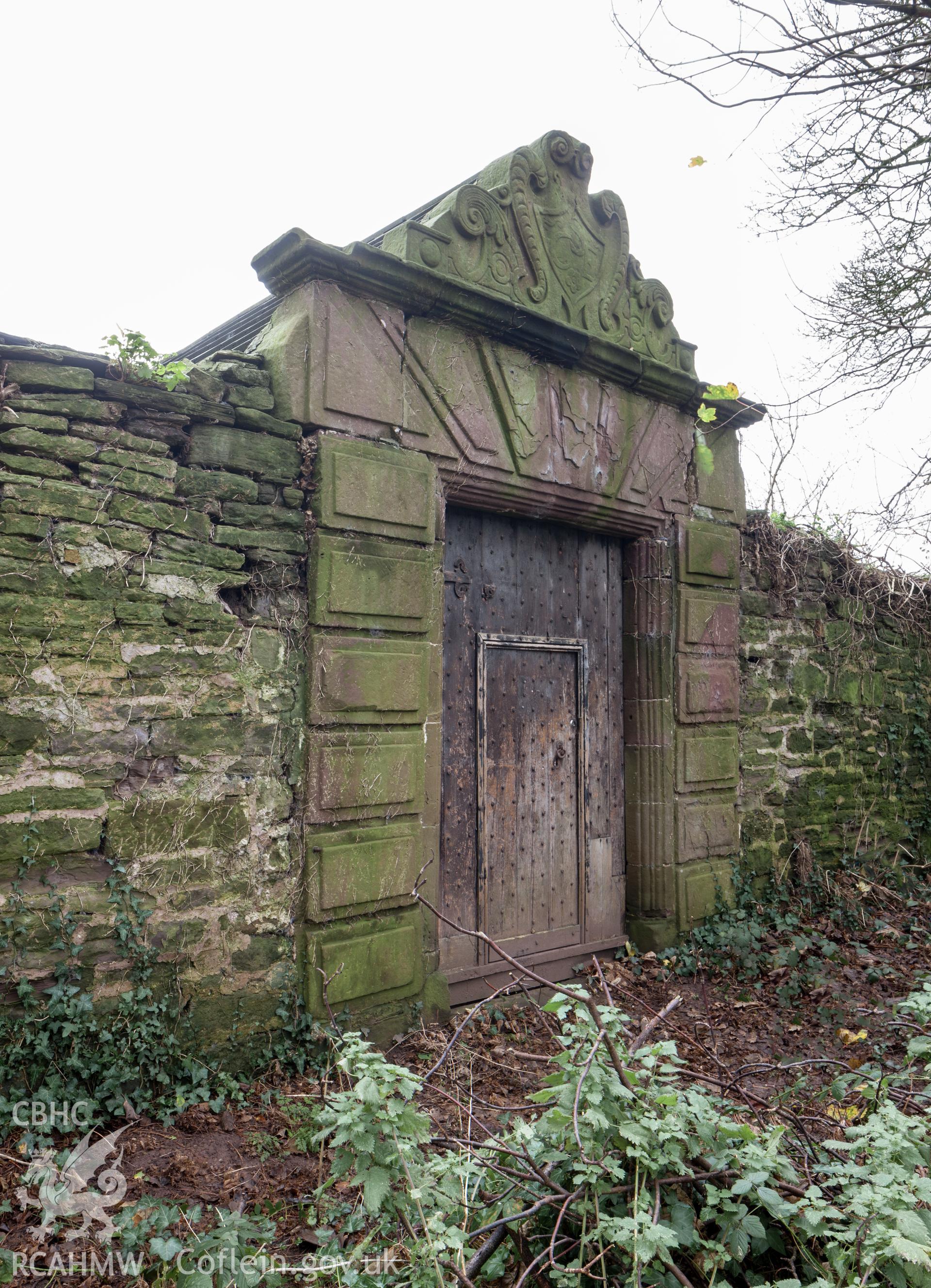 Entrance gateway to walled garden