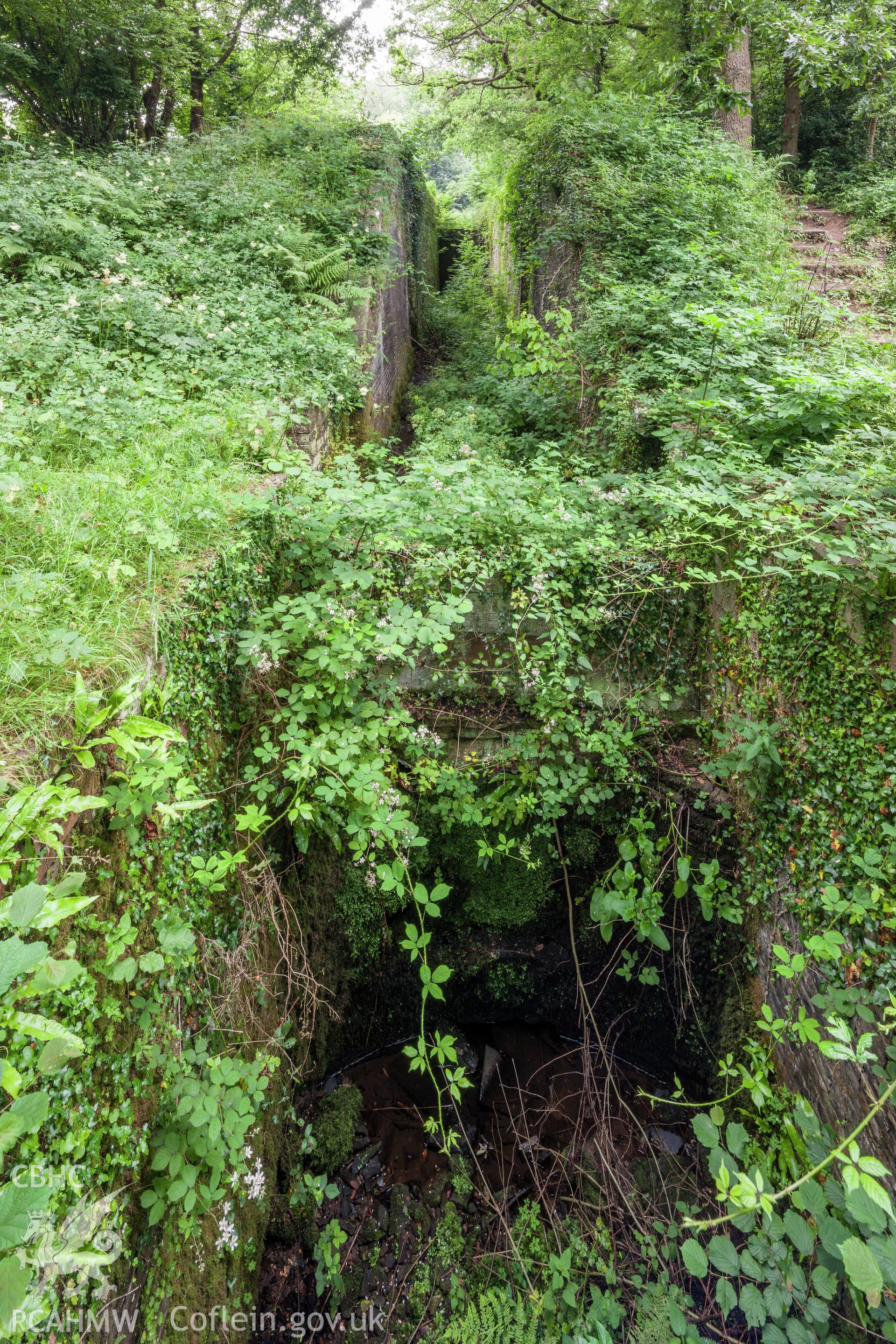 Derelict lock, at the centre of the flight, looking west, viewed from a footbridge