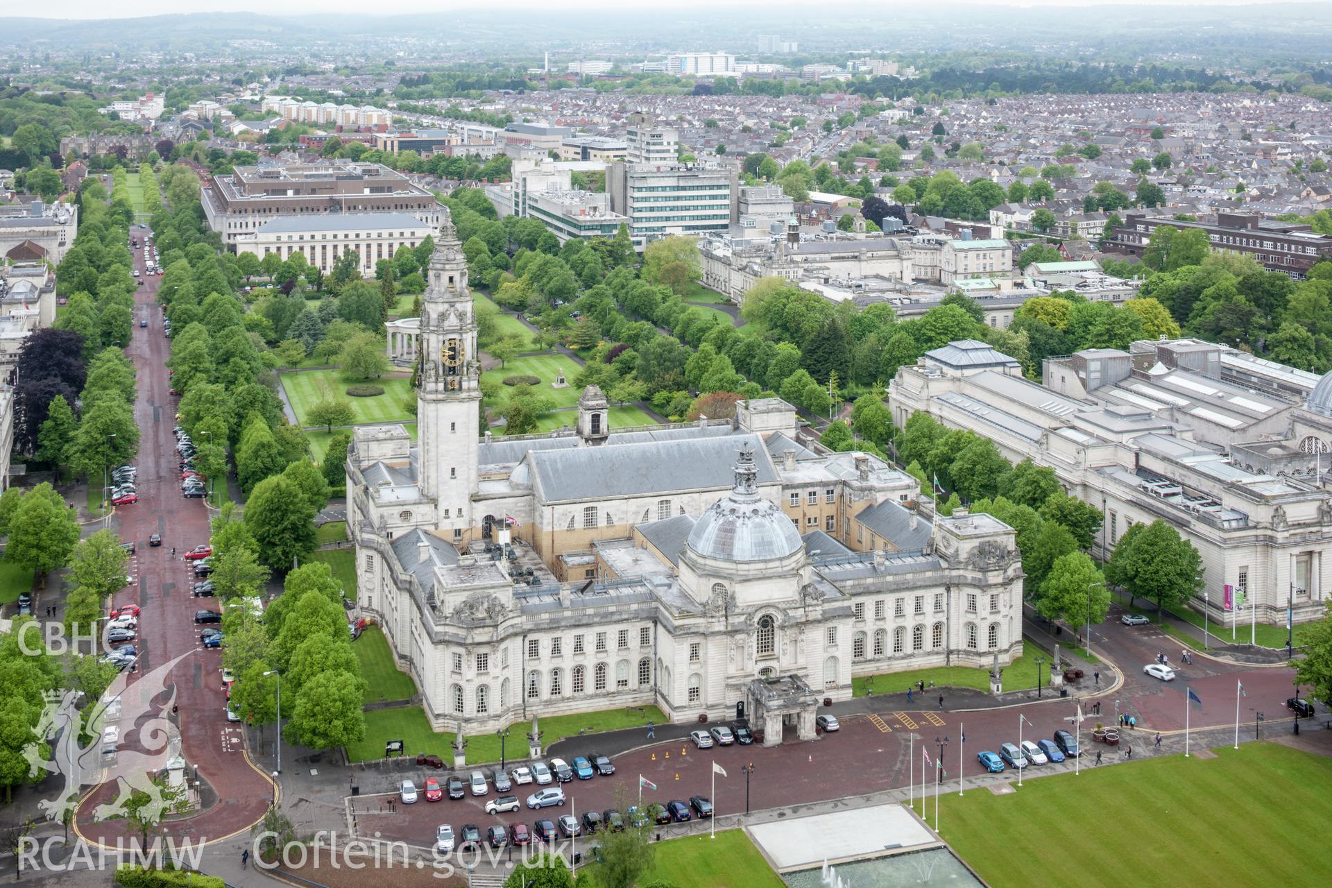 View of City Hall from the roof of the Capital Building