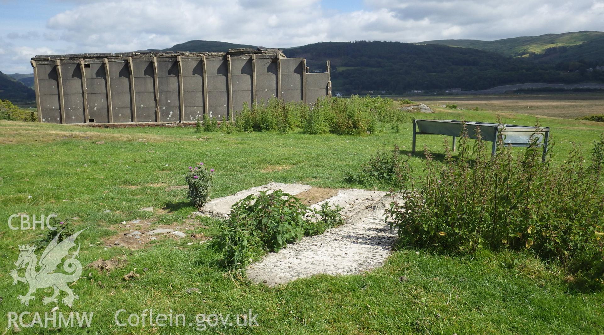 Concrete bases for addtional facilities (?radio masts, rangefinders, etc) on western side of BCF hut