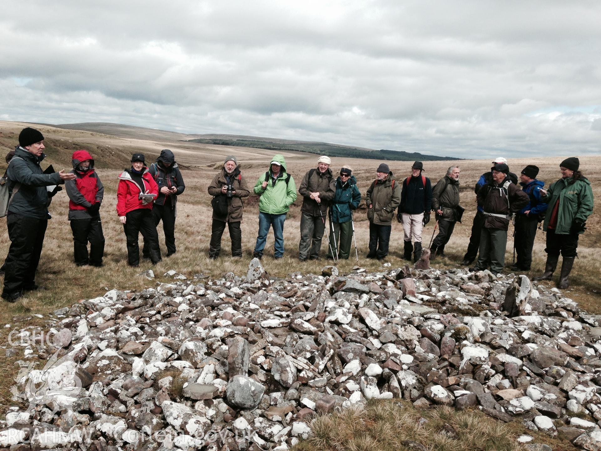 Digital image of a round cairn during a guided walk.