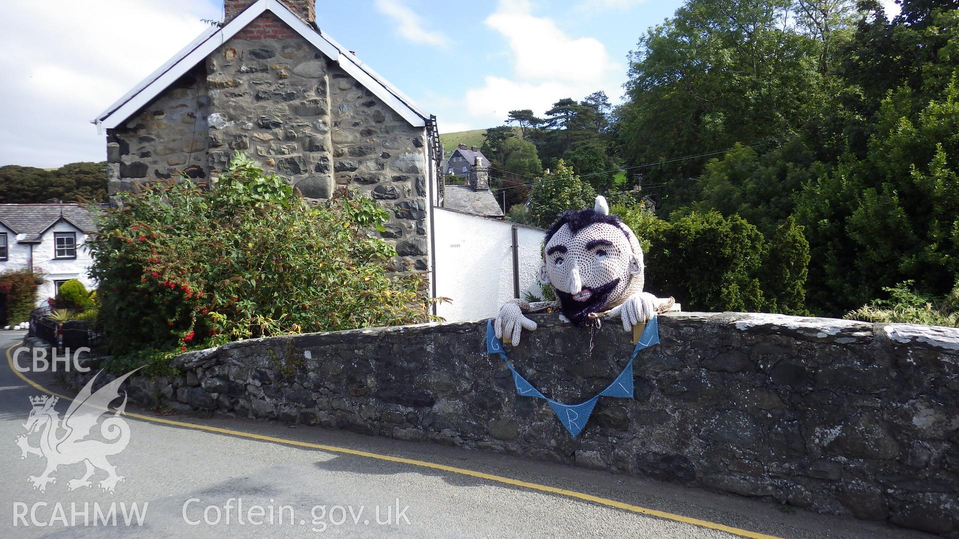 Gwil the Giant (A Tall Yarn) placed on bridge