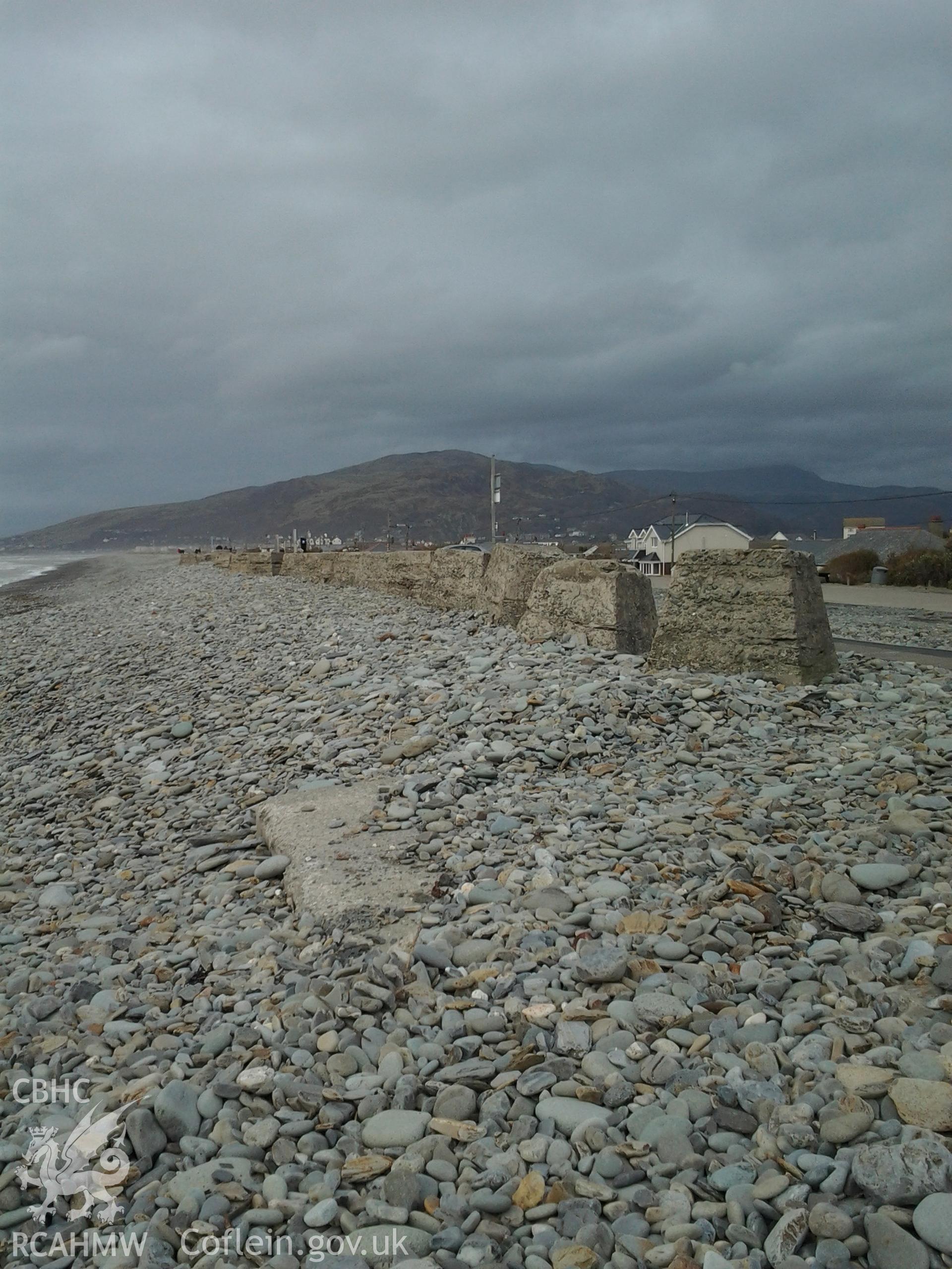 Concrete ramp inserted to create beach access from the carpark at the southern end of the anti-invasion defences