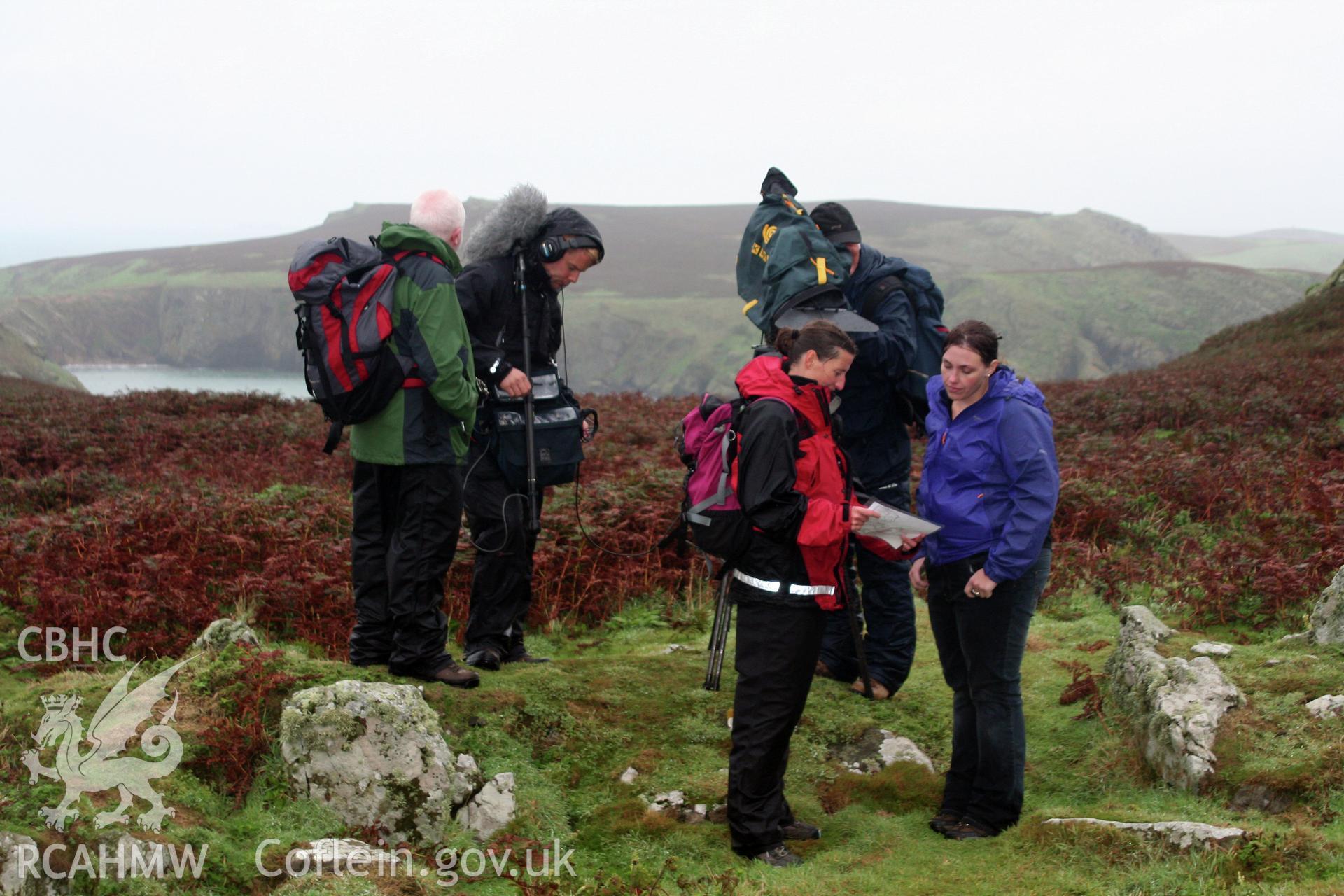 Skomer Island Hut 20, filming Hidden Histories Series 2, 2010