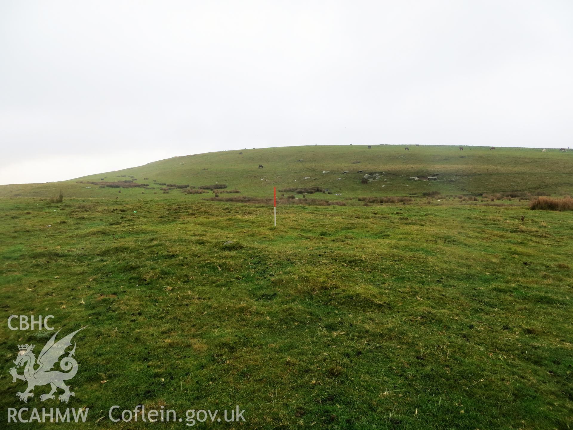 View from the west; 1m scale at centre.