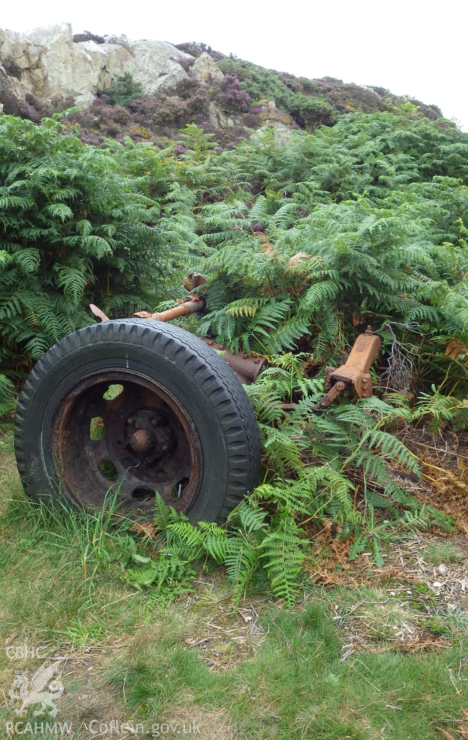 Abandoned vehicle within coastal quarries