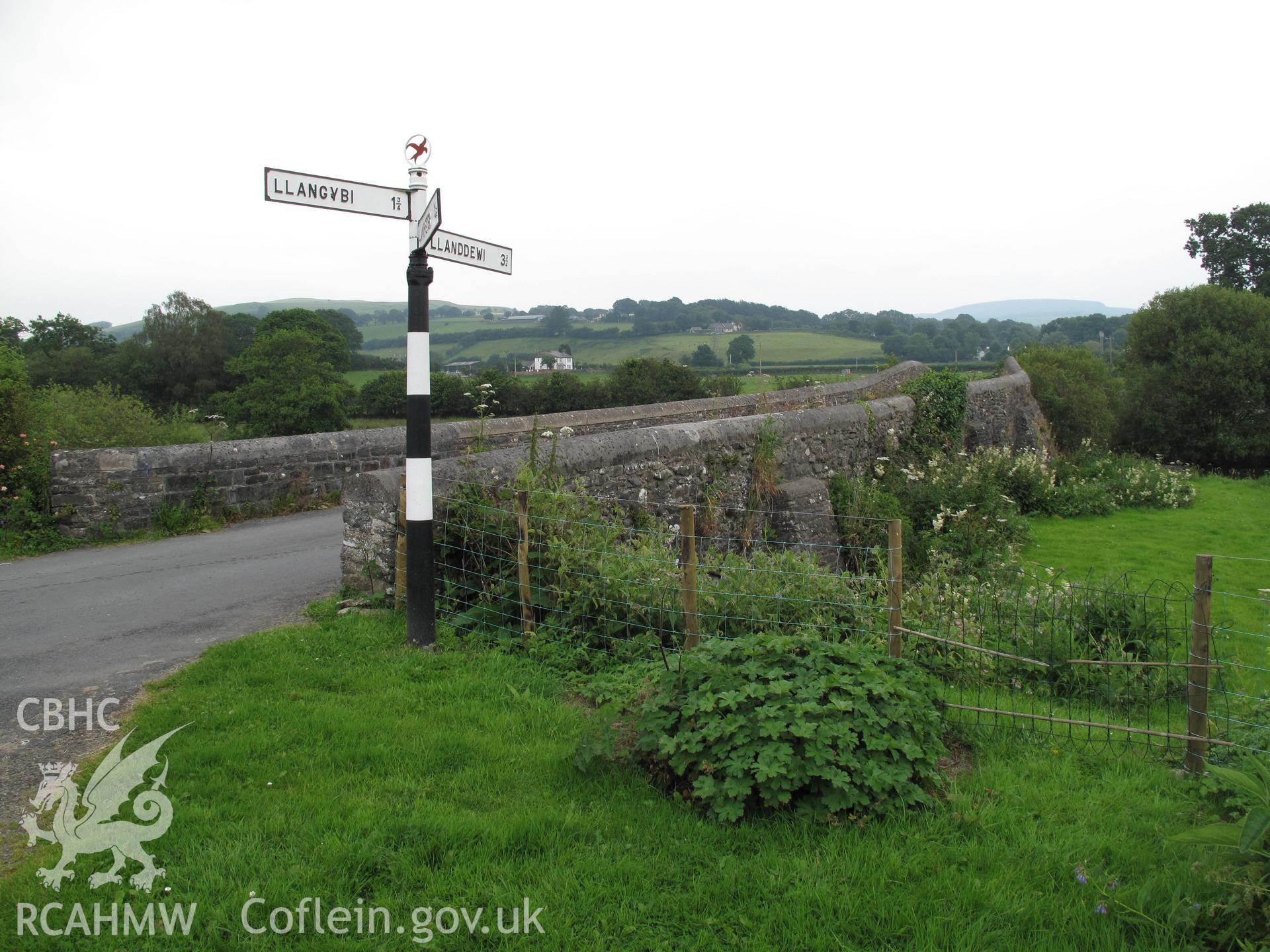 Bridge at Llanfair Clydogau from the west.
