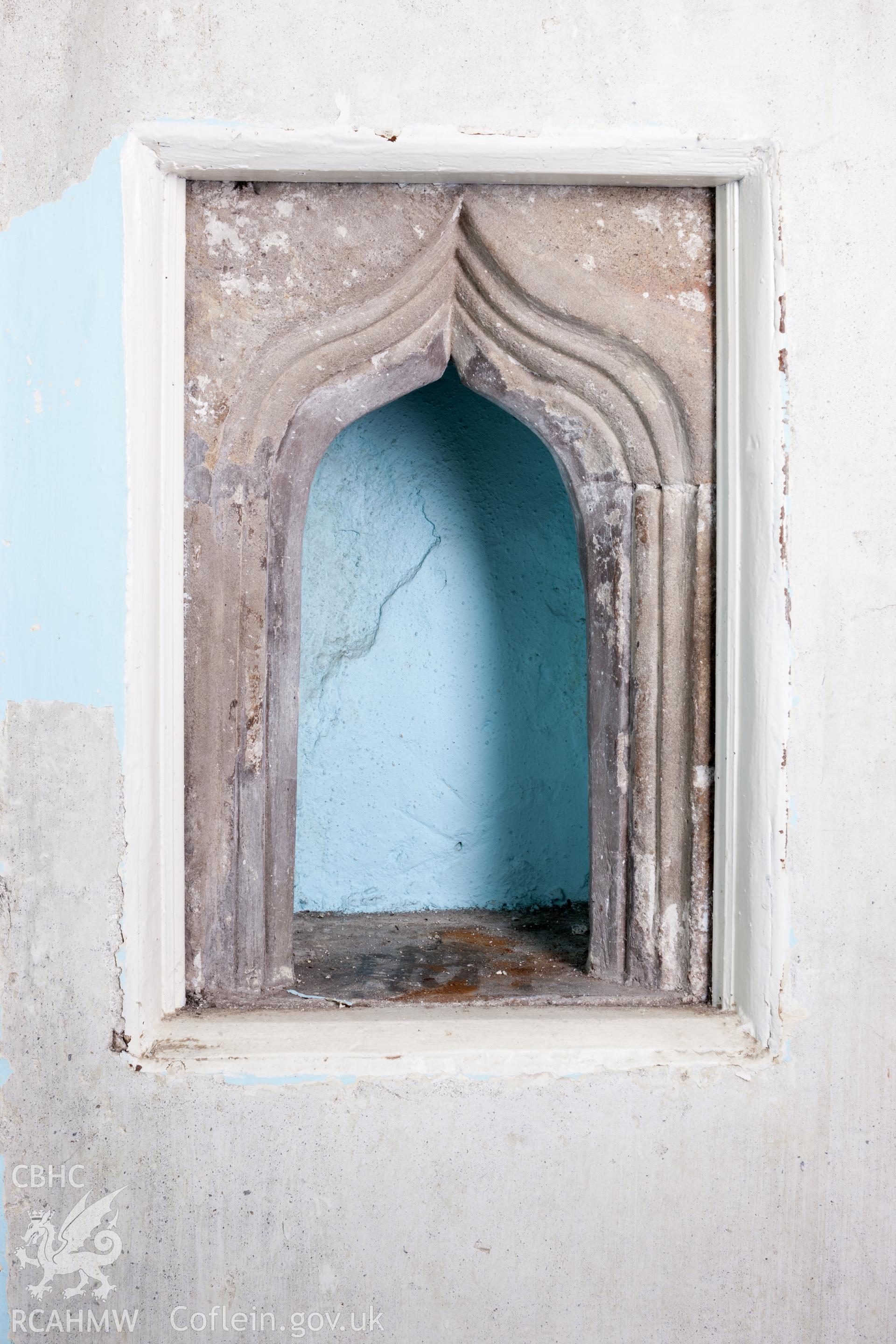 Sandstone window in chapel