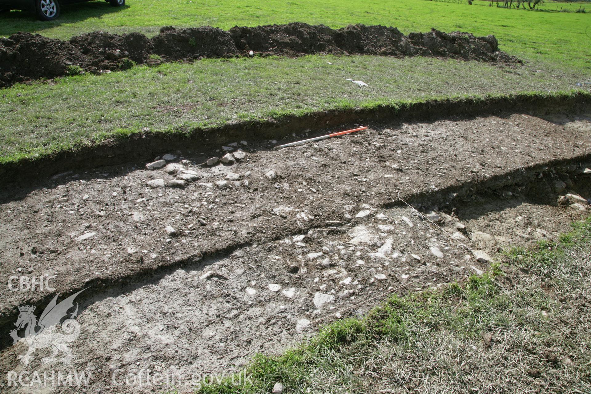 Photo survey of Penlan Roman road excavations, by Archaeology Wales for S4C programme 'Olion'.