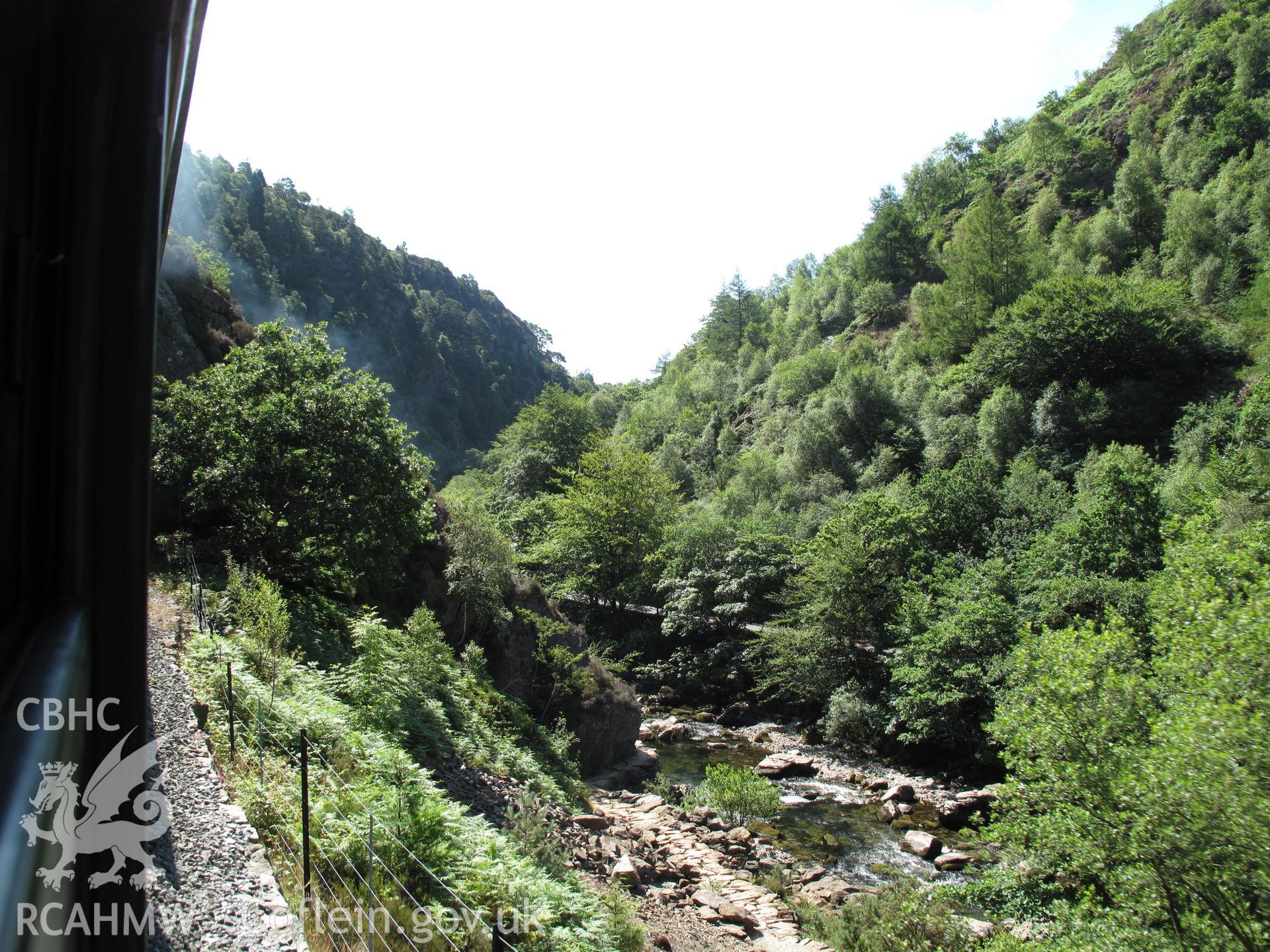 Aberglaslyn Pass, Welsh Highland Railway, from the north.