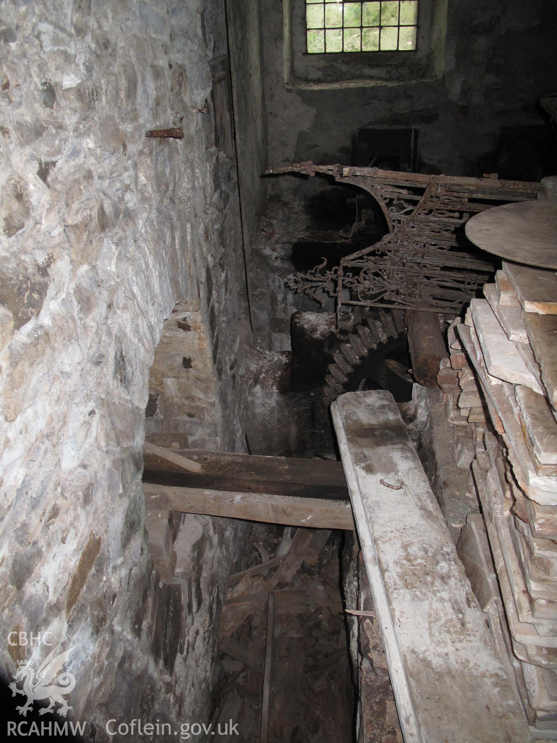 Axle opening in wall for south mill, Furnace Mill, Bodnant.