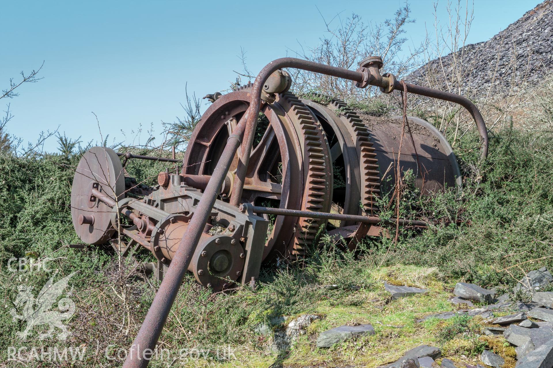 View of steam winch from the south southeast