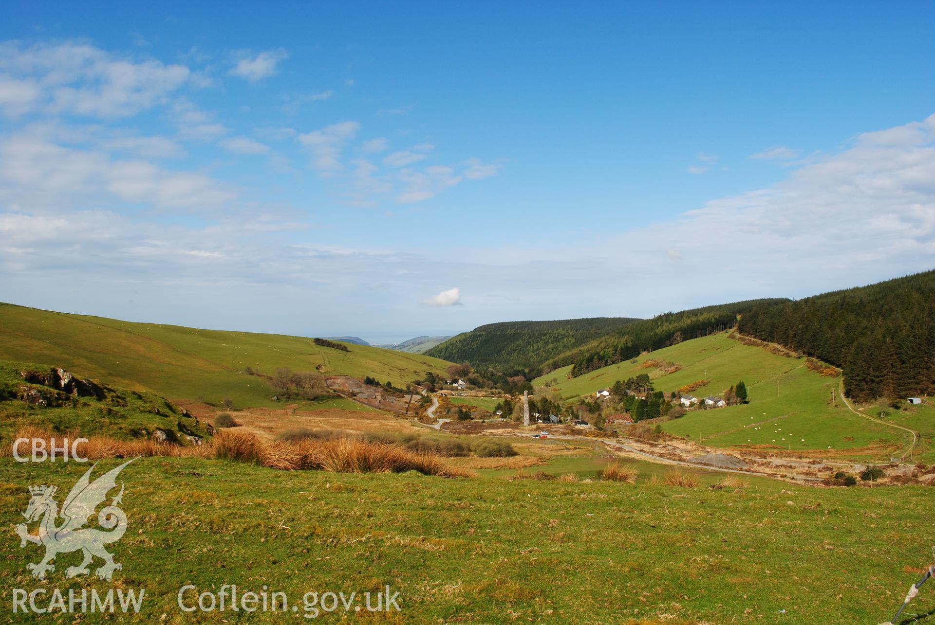 View of landcsape with Cwmsymlog in distance