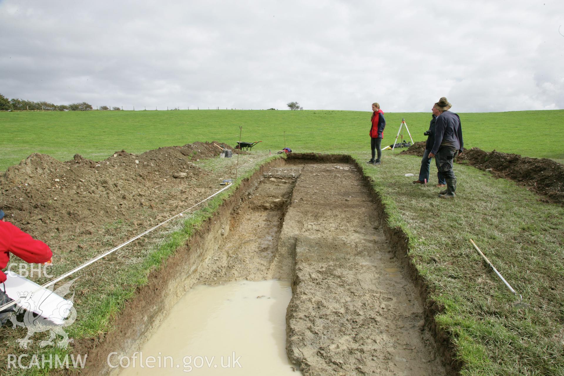 Photo survey of Penlan Roman road excavations, by Archaeology Wales for S4C programme 'Olion'.