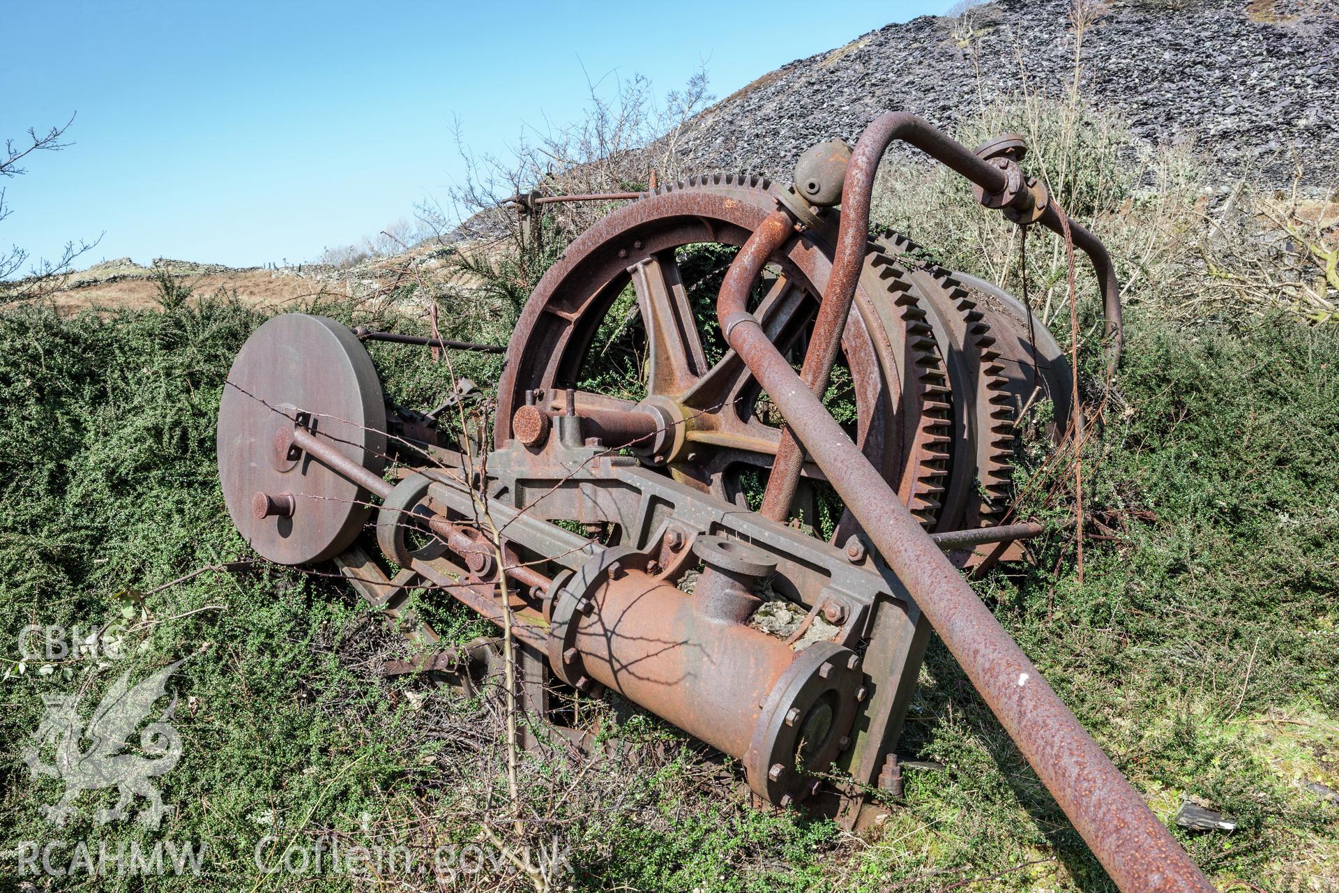 View of steam winch from the south southeast