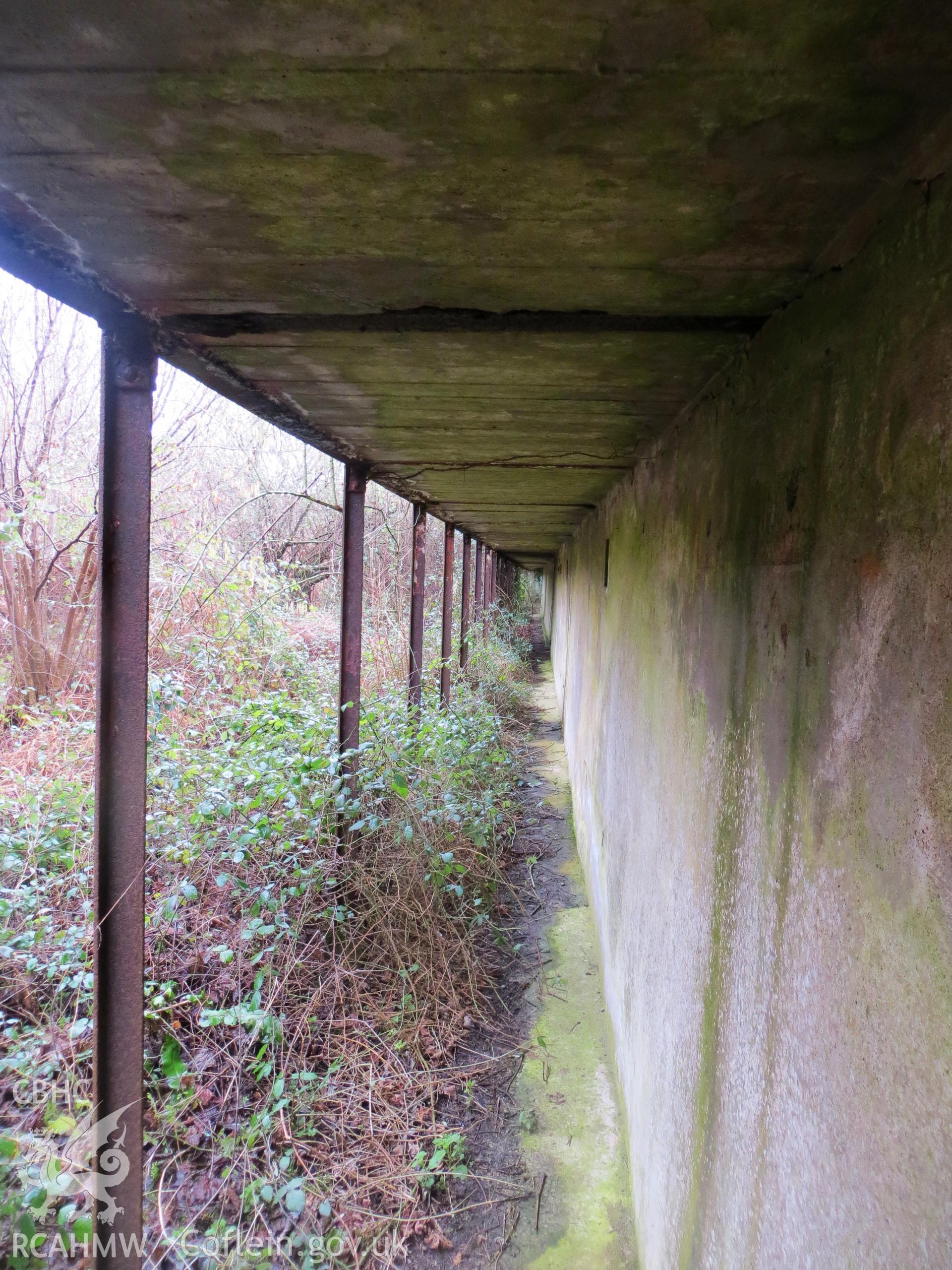 View along 'target gallery' from the north (target positions to left).