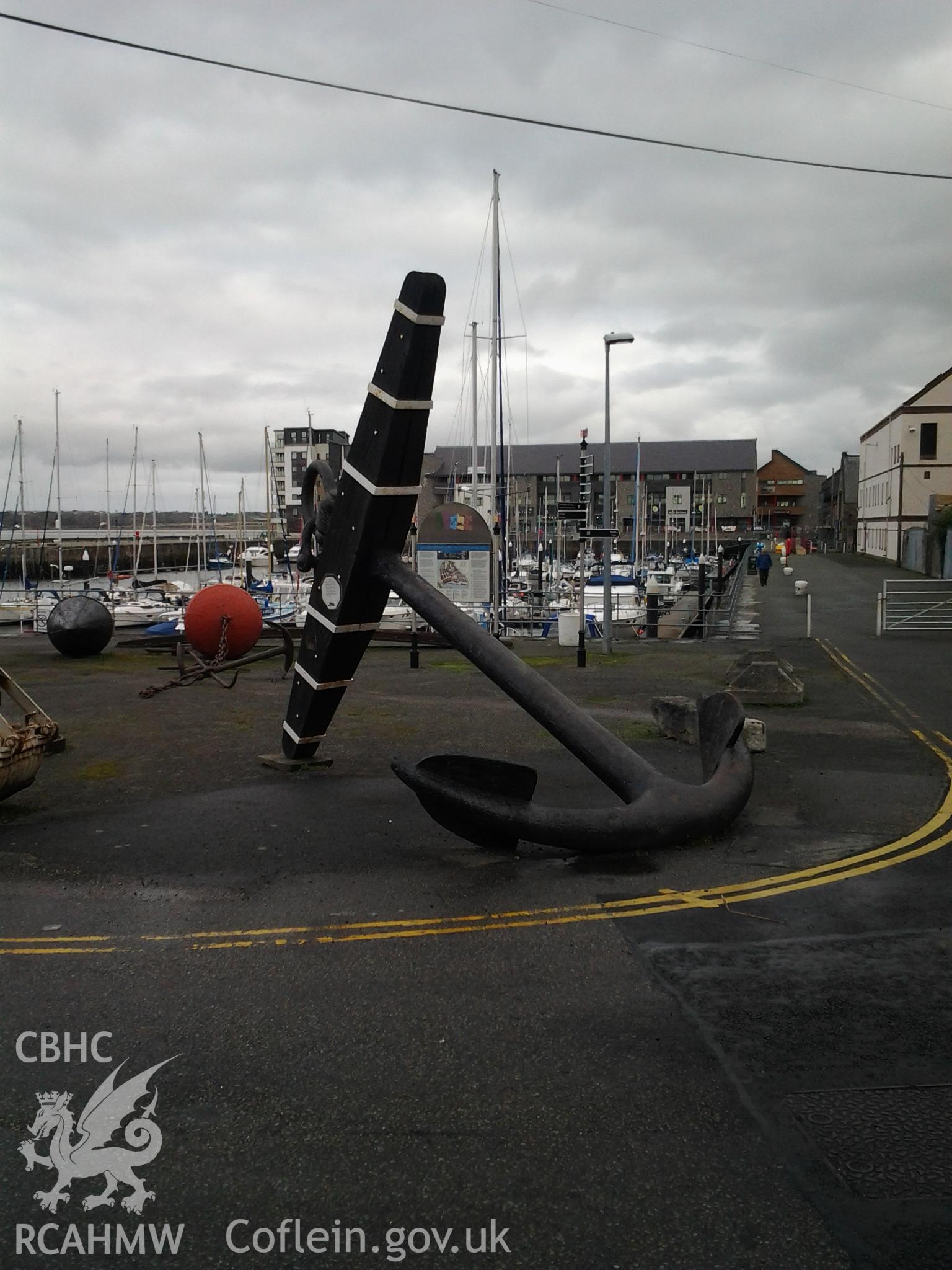 Anchor with Victoria Dock marina development in background