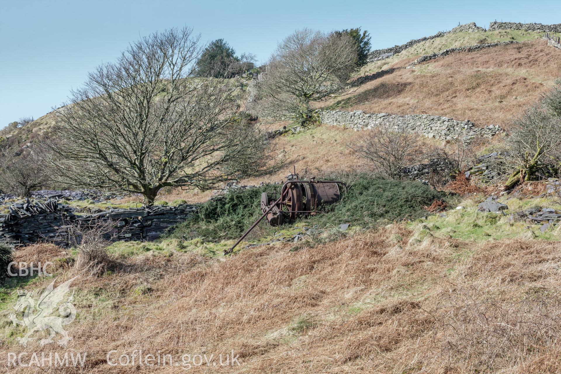 Distant view of steam winch from the east