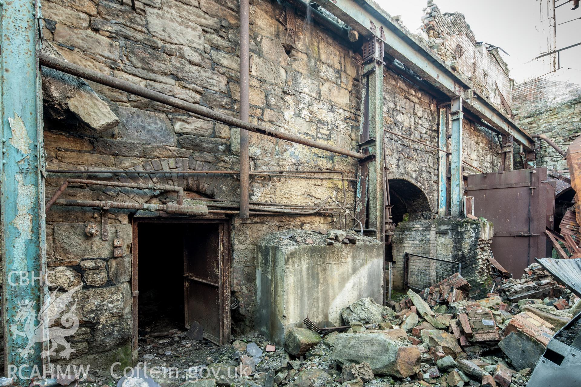 Interior, southwall, right after winter roof collapse