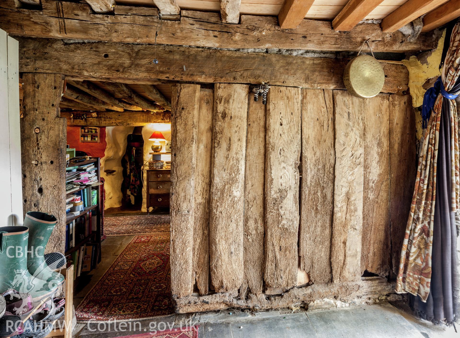 Interior, post and panel in entrance hall