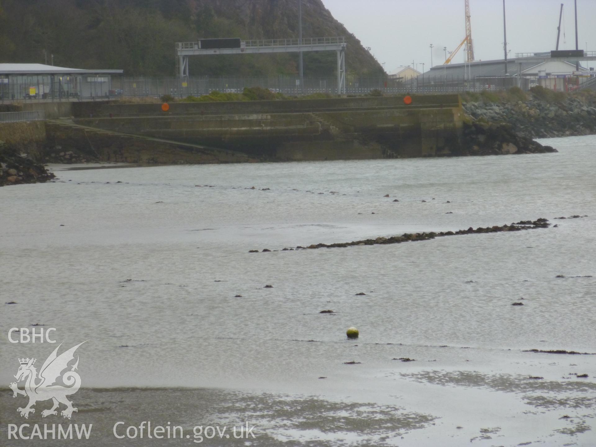 Close-up of stones forming the hook of the fishtrap seen on aerial photographs