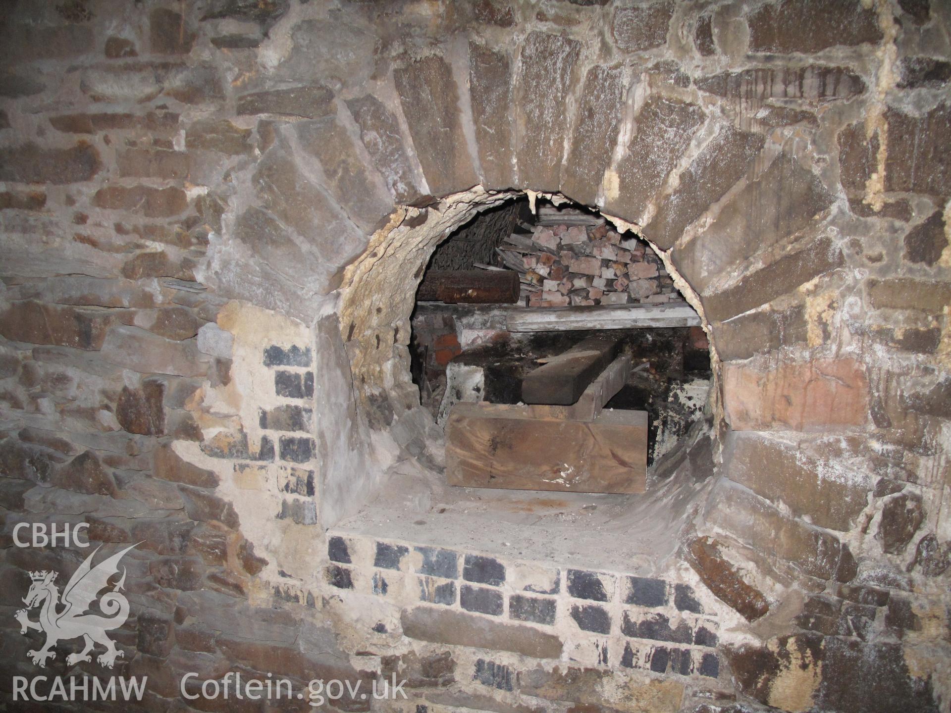 Axle opening in wall for south mill, Furnace Mill, Bodnant.