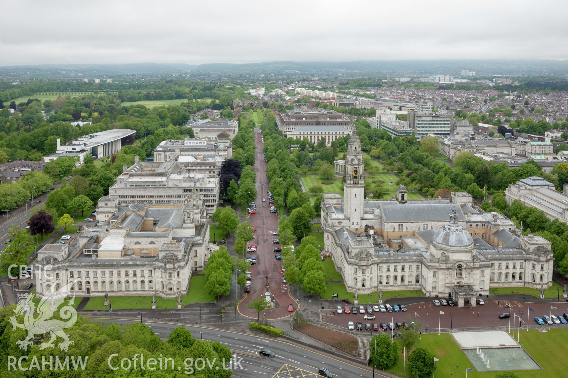 View of the Civic Centre from the roof of the Capital Building