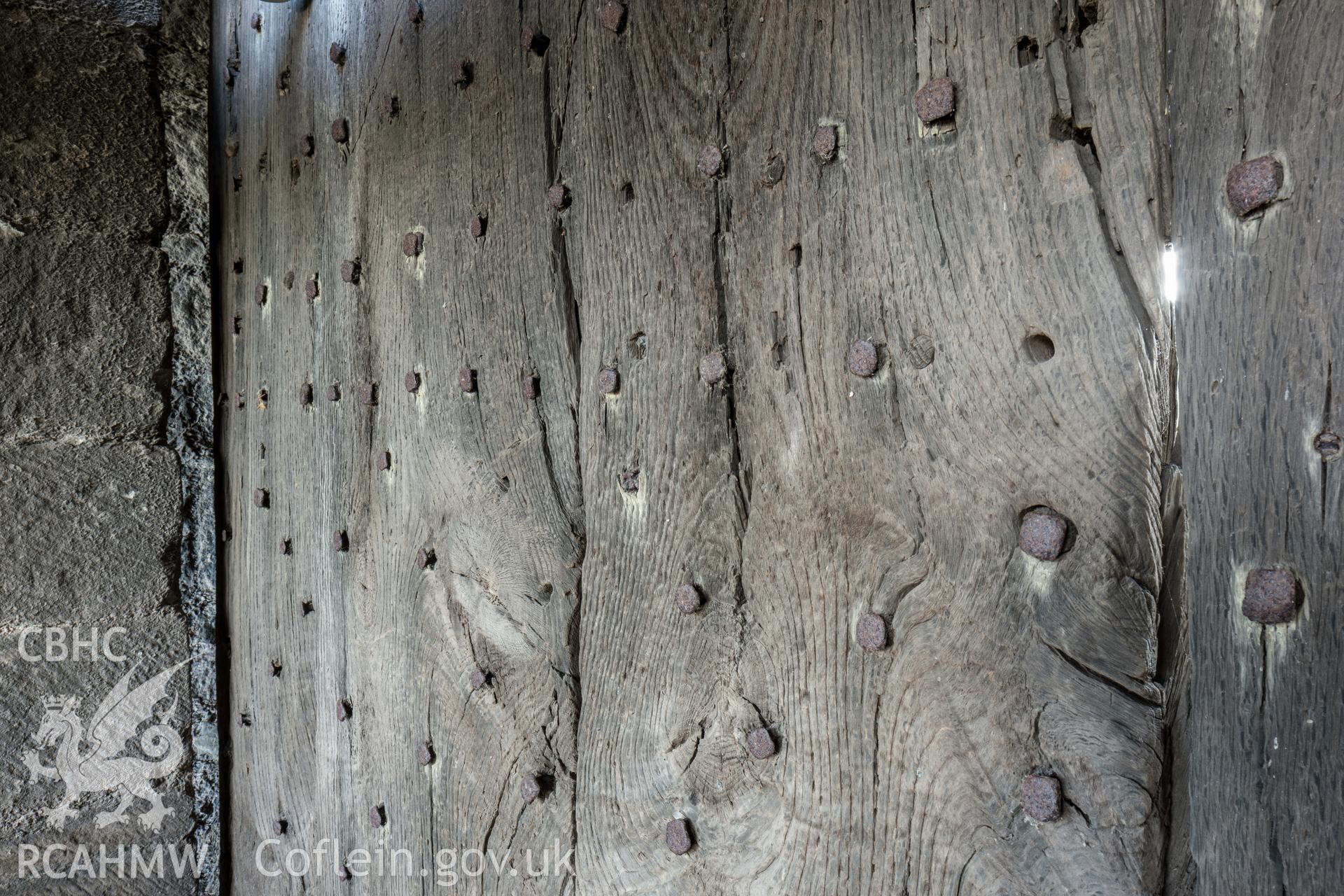 Exterior of gate with nail pattern