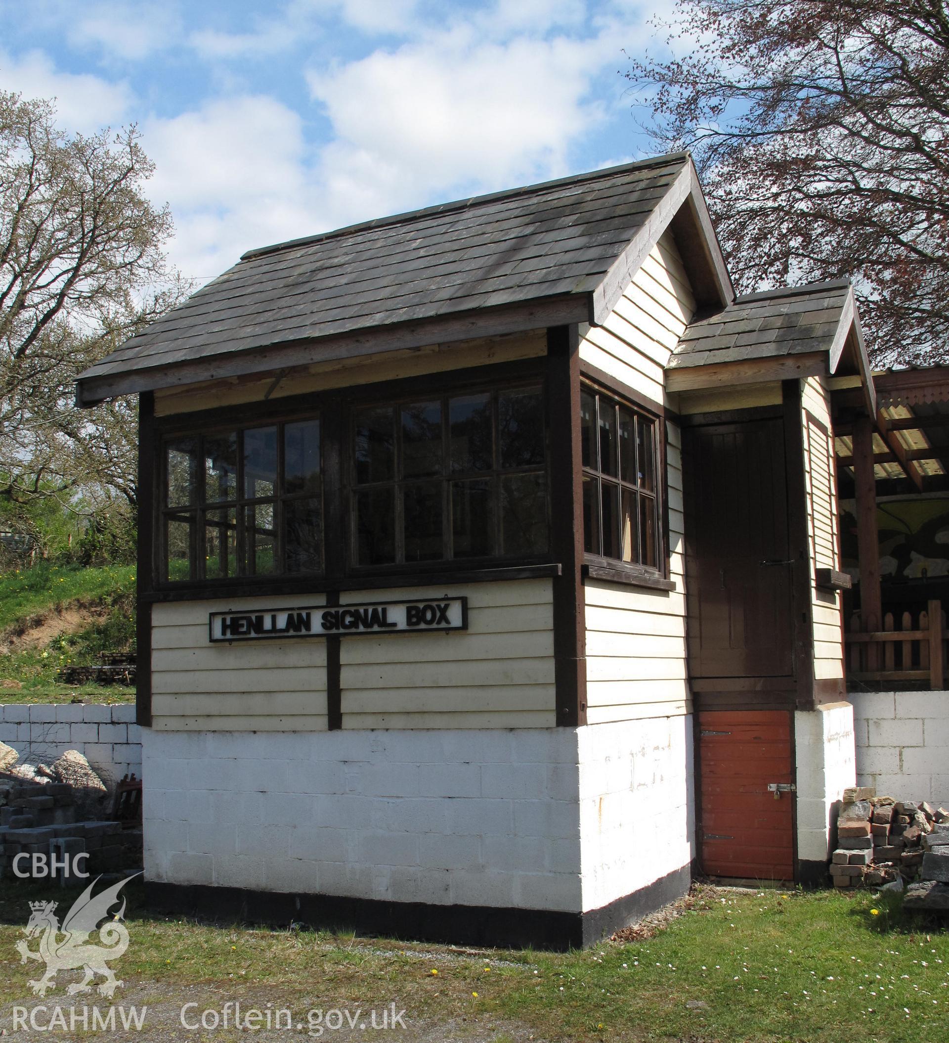 View from the northwest of Rhiwderin Signal Box, now at Henllan Station.