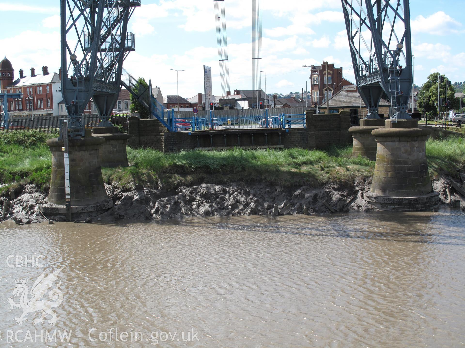 View of the western landing, Newport Transporter Bridge.