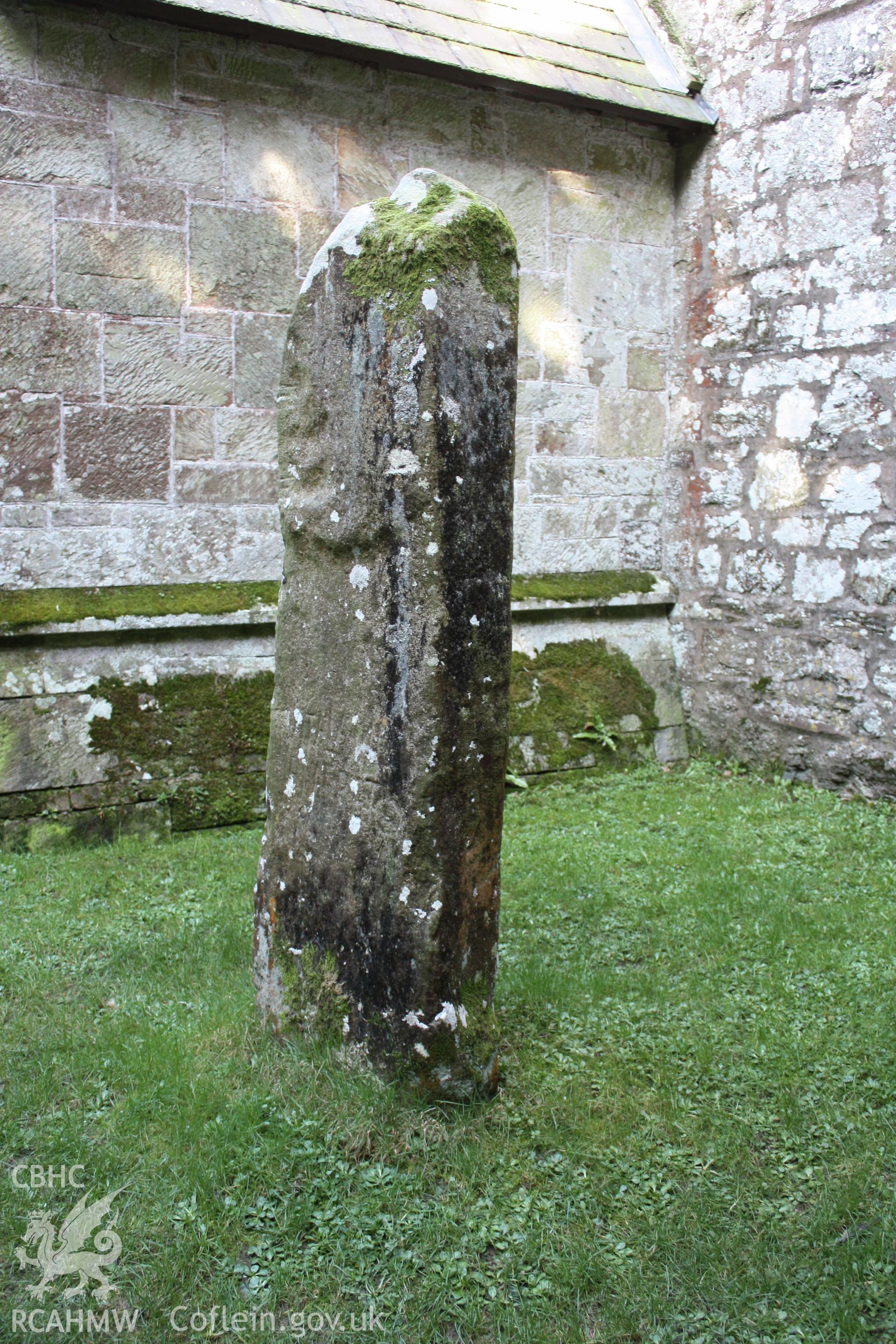 Vitaliani Stone, St Brynach's Churchyard, March 2007. East and south faces.