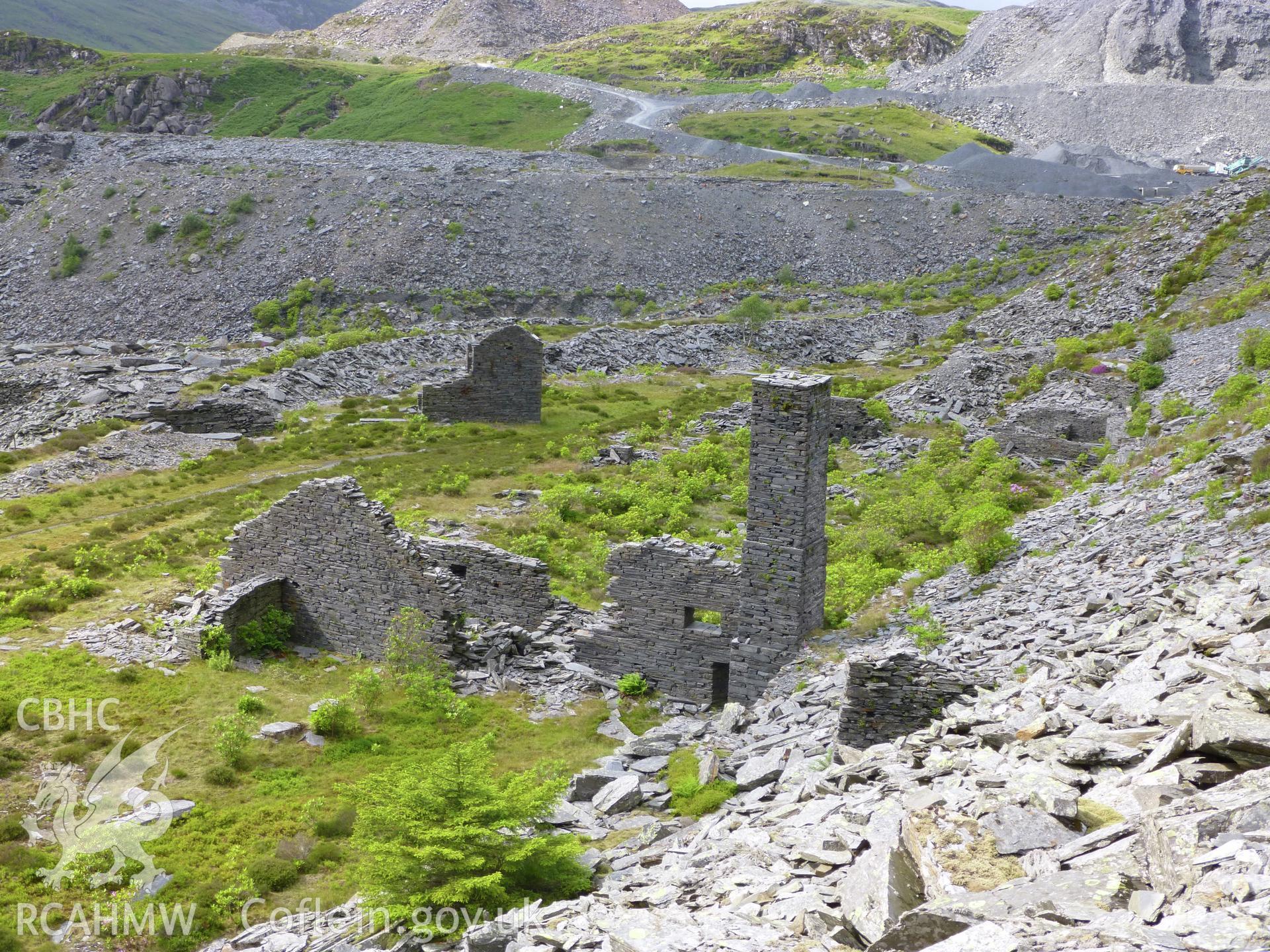 Slate Mill, Floor 0, Diffwys Slate Quarry. View looking north at mill engine house.