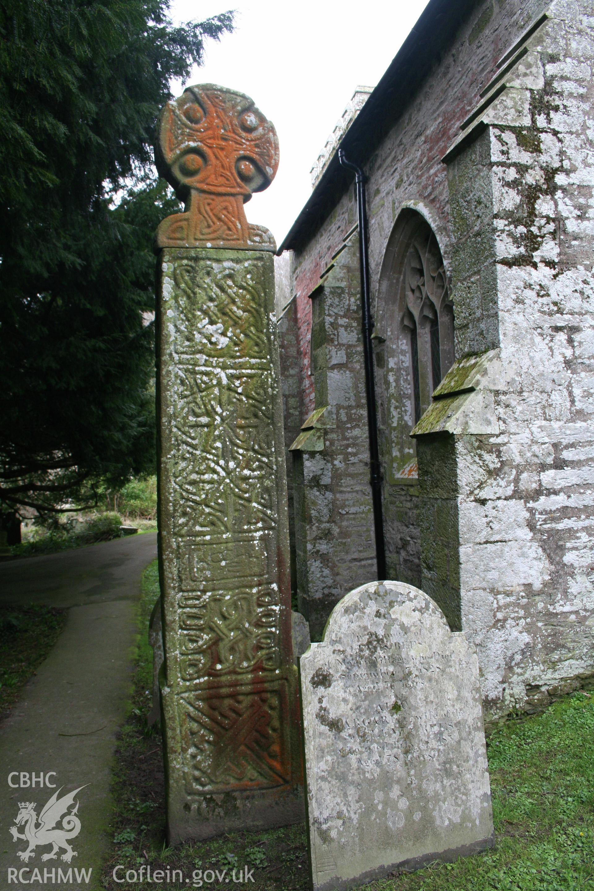 High Cross, St Brynach's Church, Nevern. March 2007. East face.