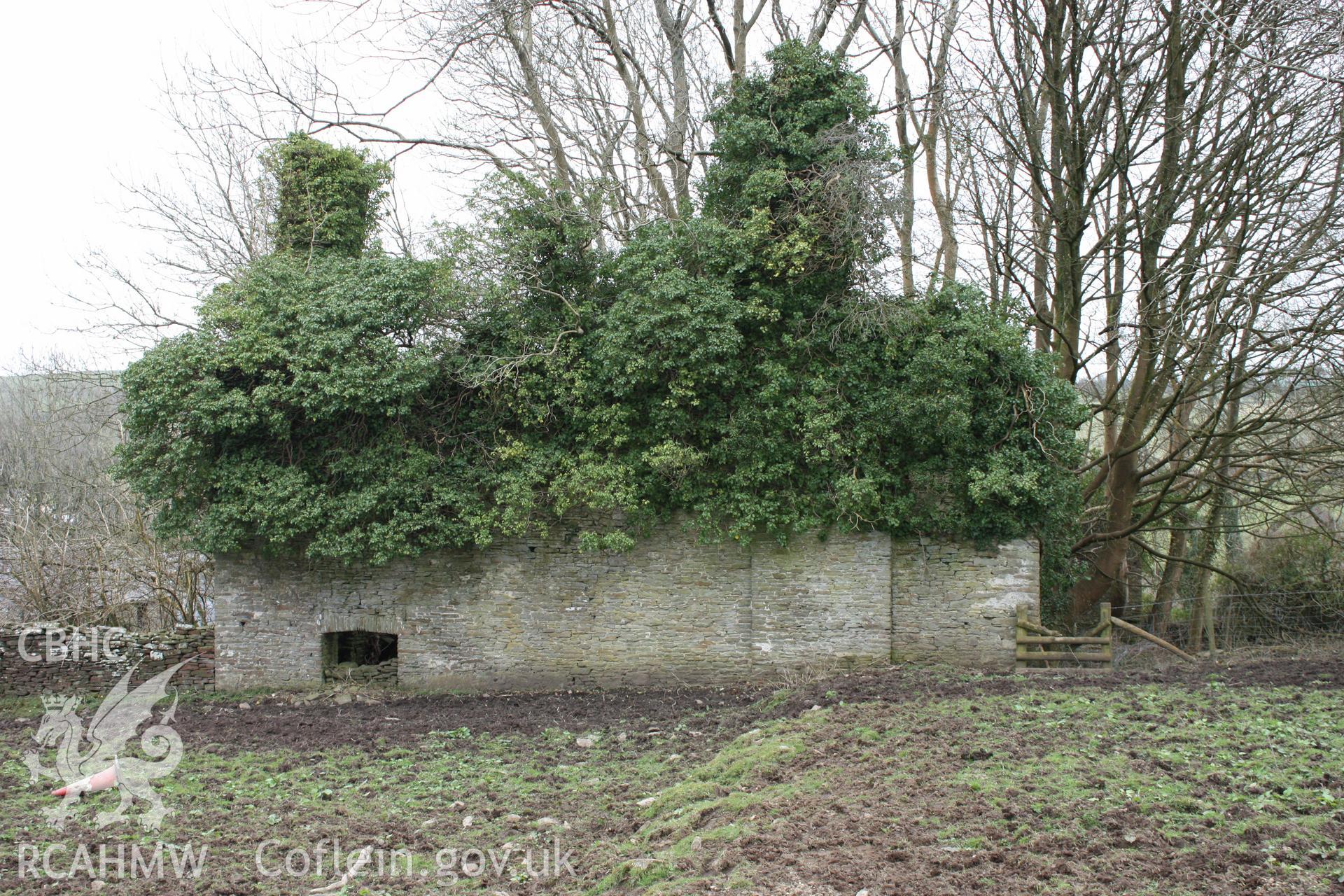 Plas y Bettws, Bridgend. West gable end of manor house.