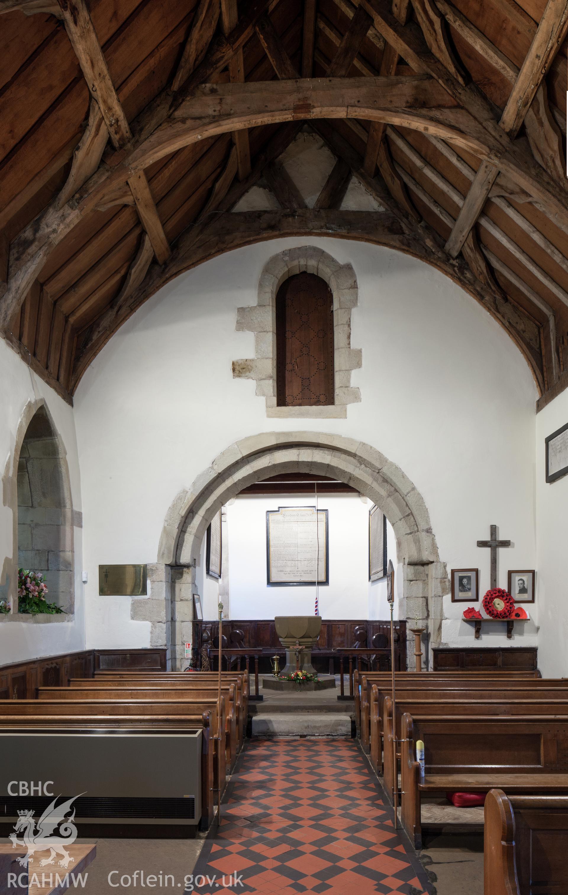 Interior, view towards bell tower