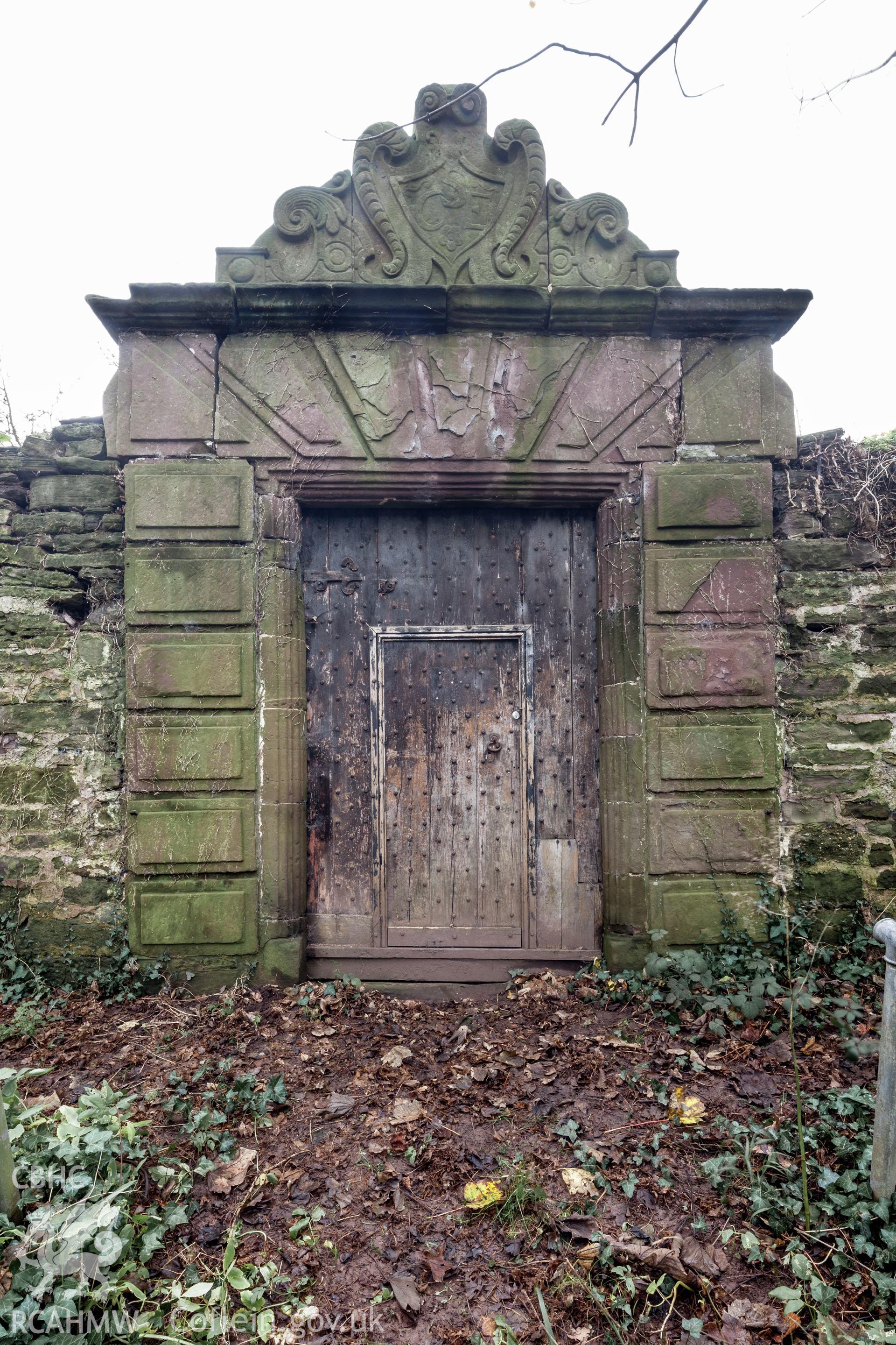 Entrance gateway to walled garden