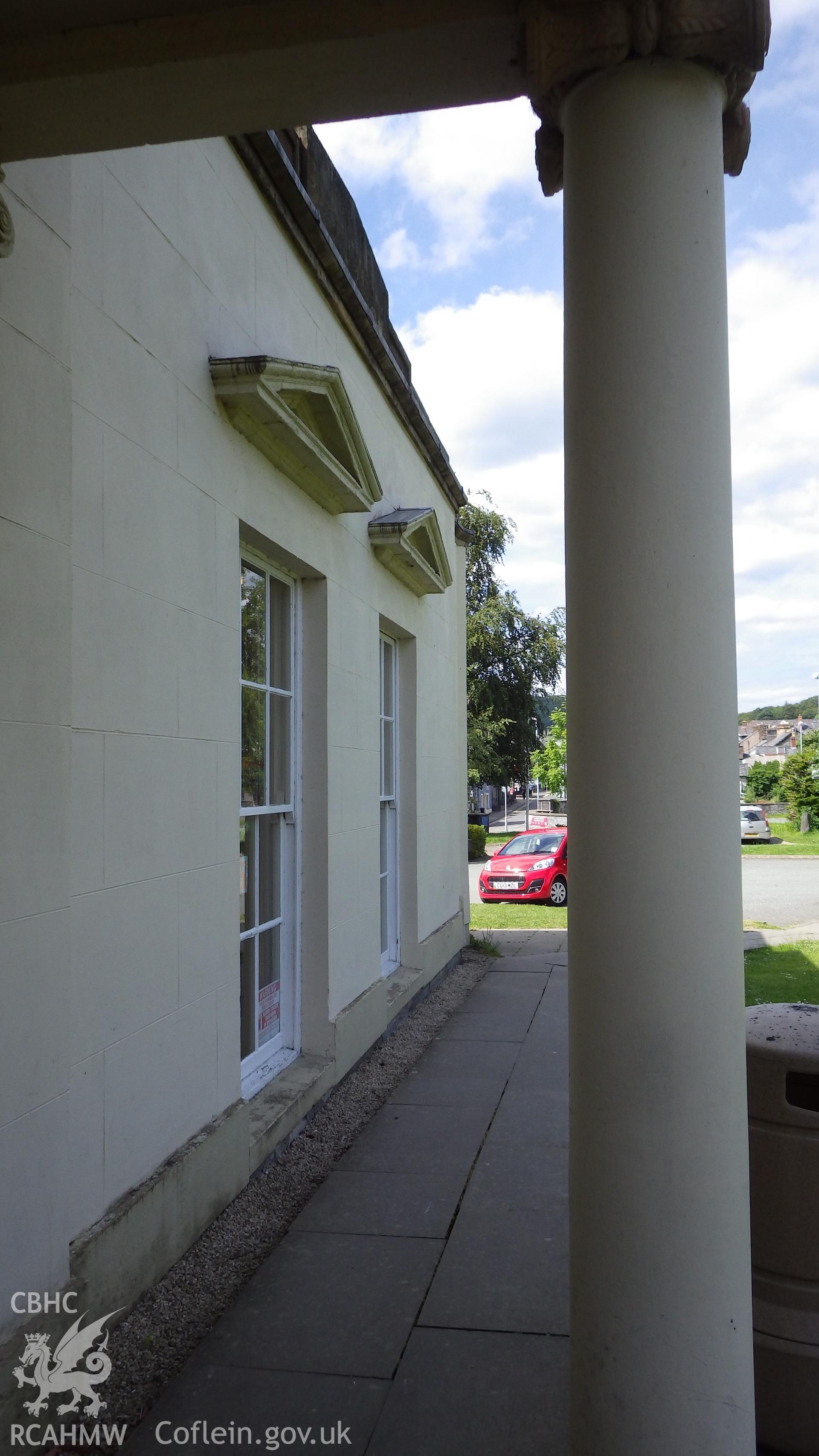 Column of portico and detail of ground floor windows