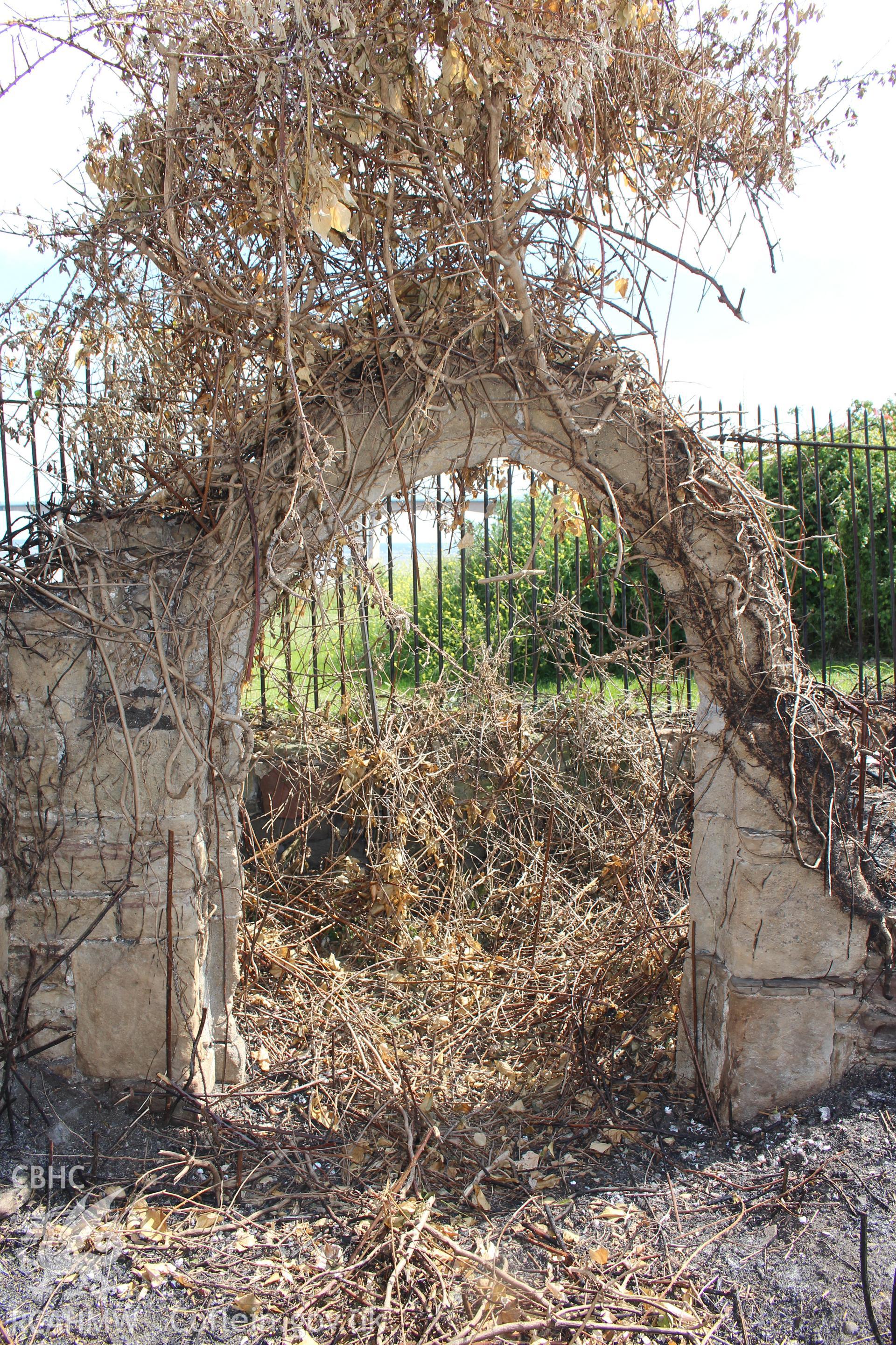 Sudbrook Chapel, June 2015. South porch, doorway arch from the interior.