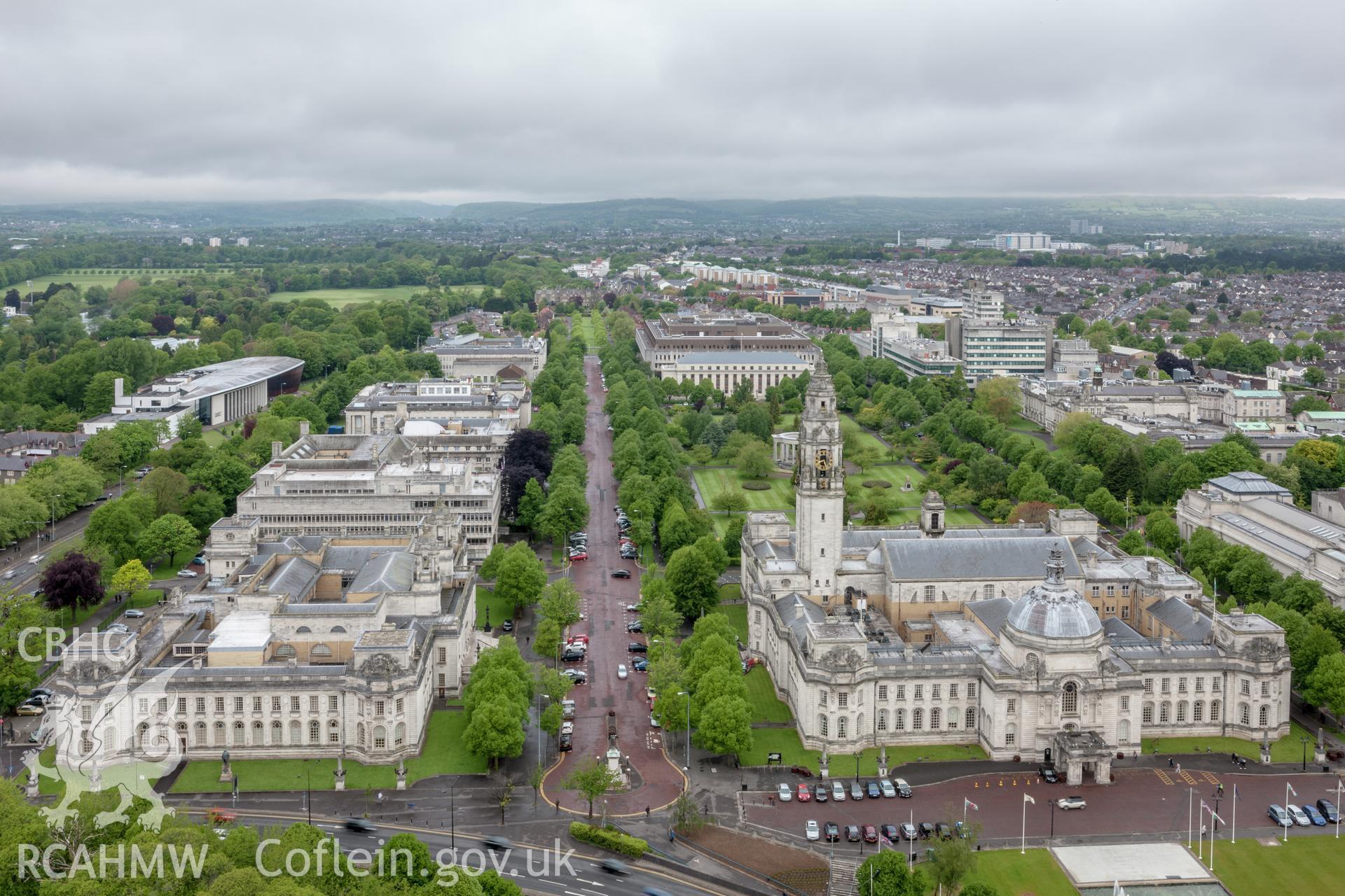 View of the Civic Centre from the roof of the Capital Building