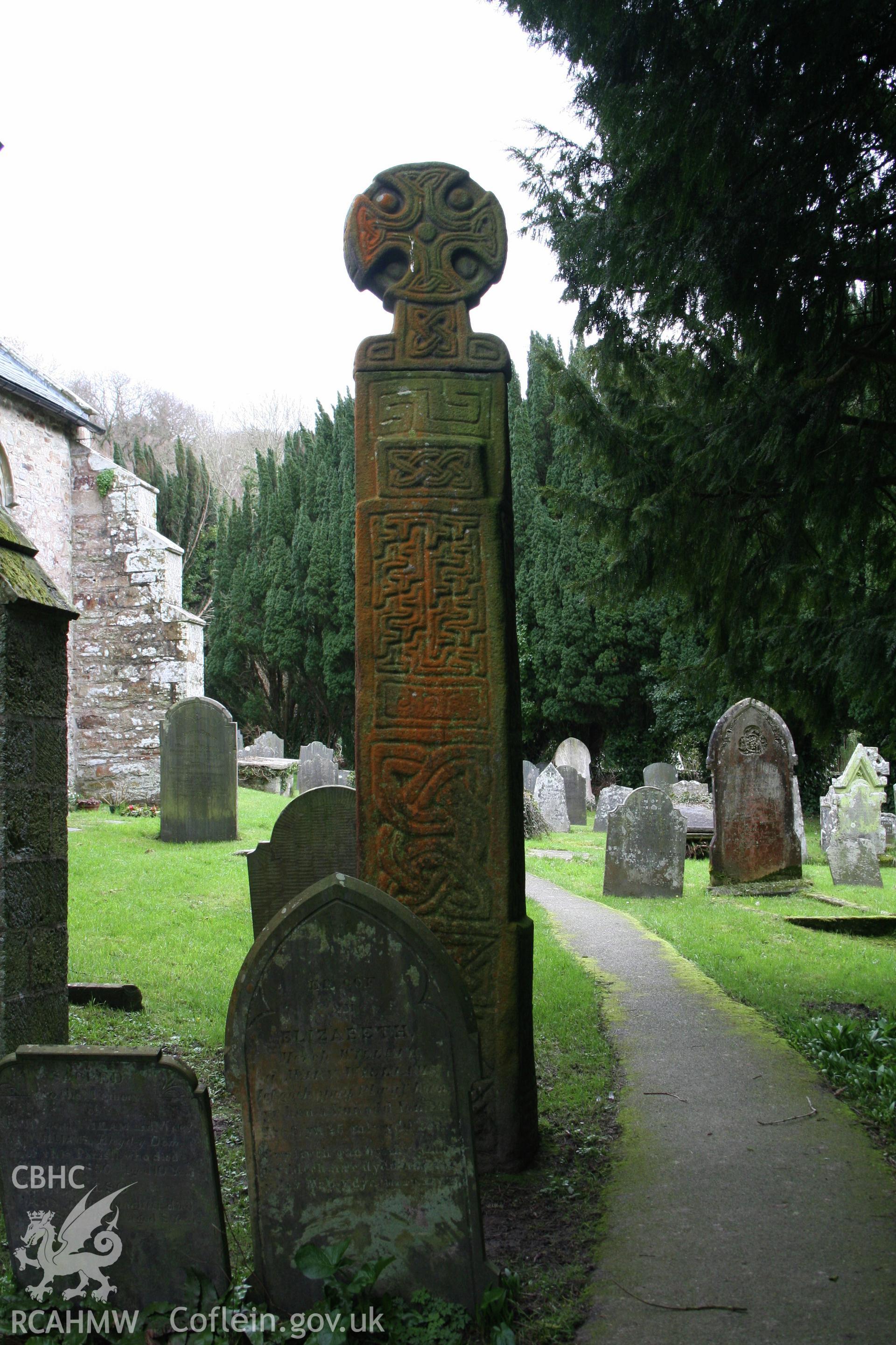 High Cross, St Brynach's Church, Nevern. March 2007. West face.