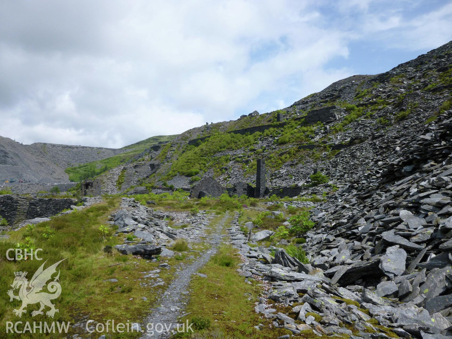 Slate Mill, Floor 0, Diffwys Slate Quarry.  View looking north-east towards mill.