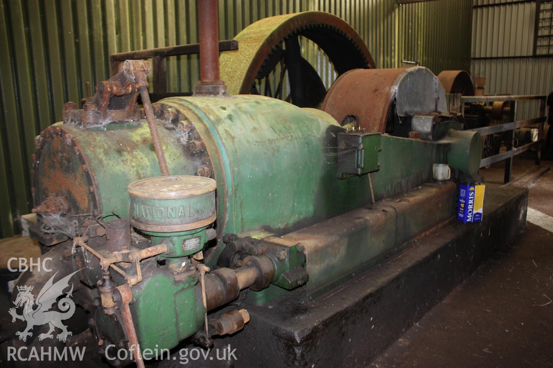 Fenn's Moss Peat Processing Works.  Oil engine in the engine house.