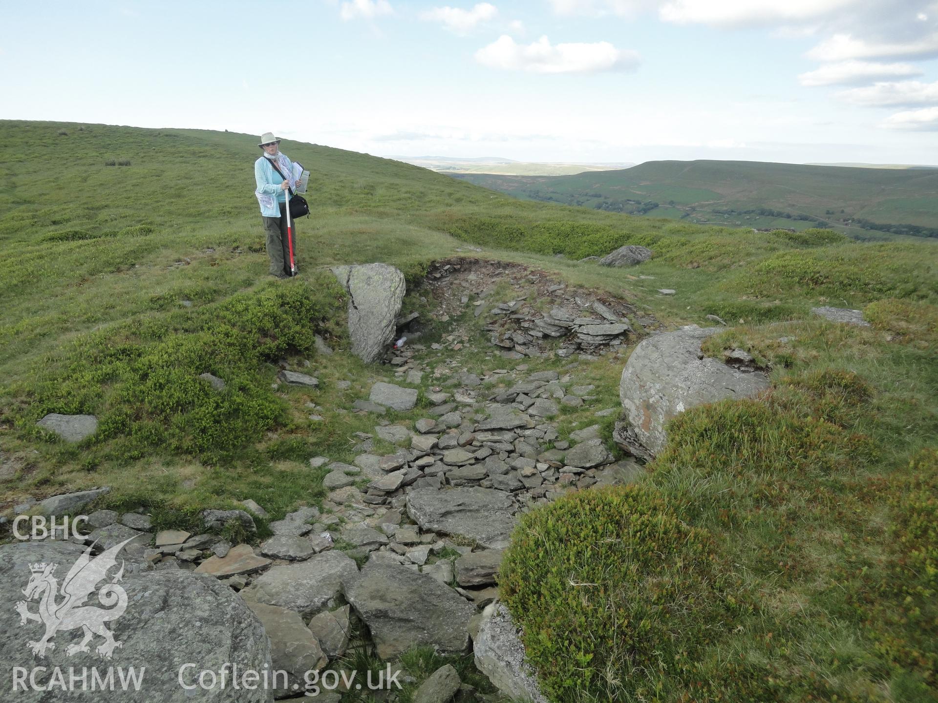 Quarry, thought previously to be a cairn, looking northeast.